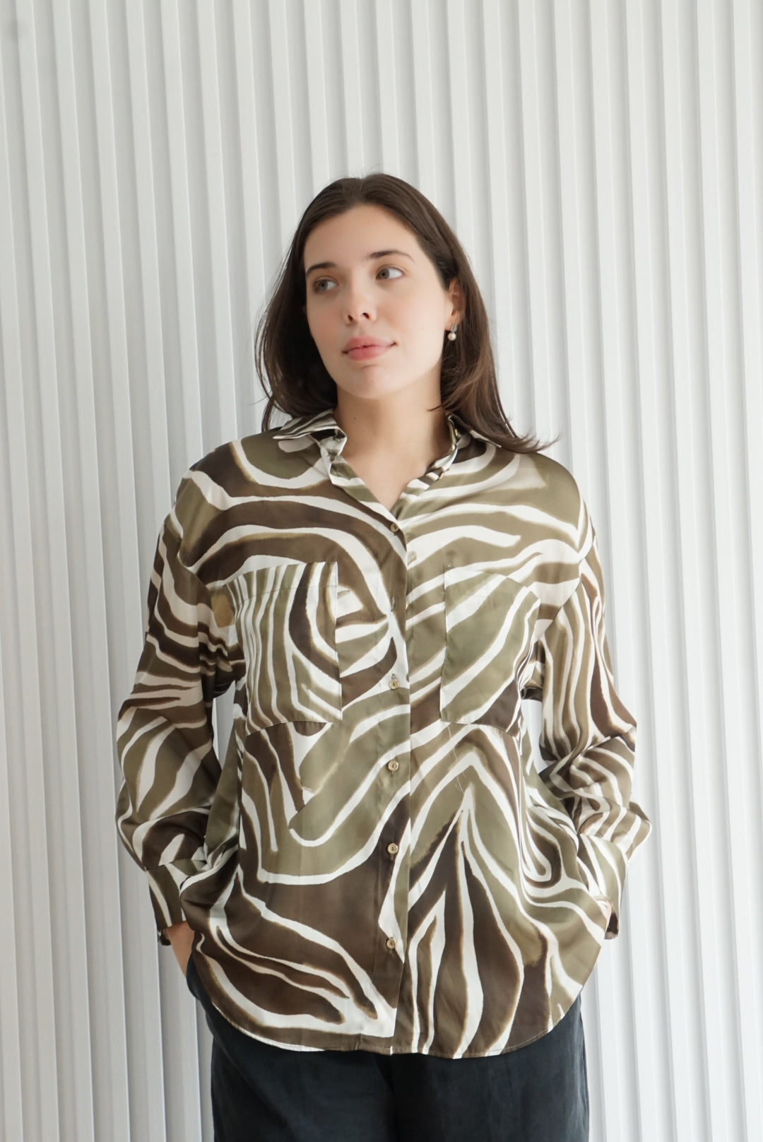 Oversized Printed Blouse