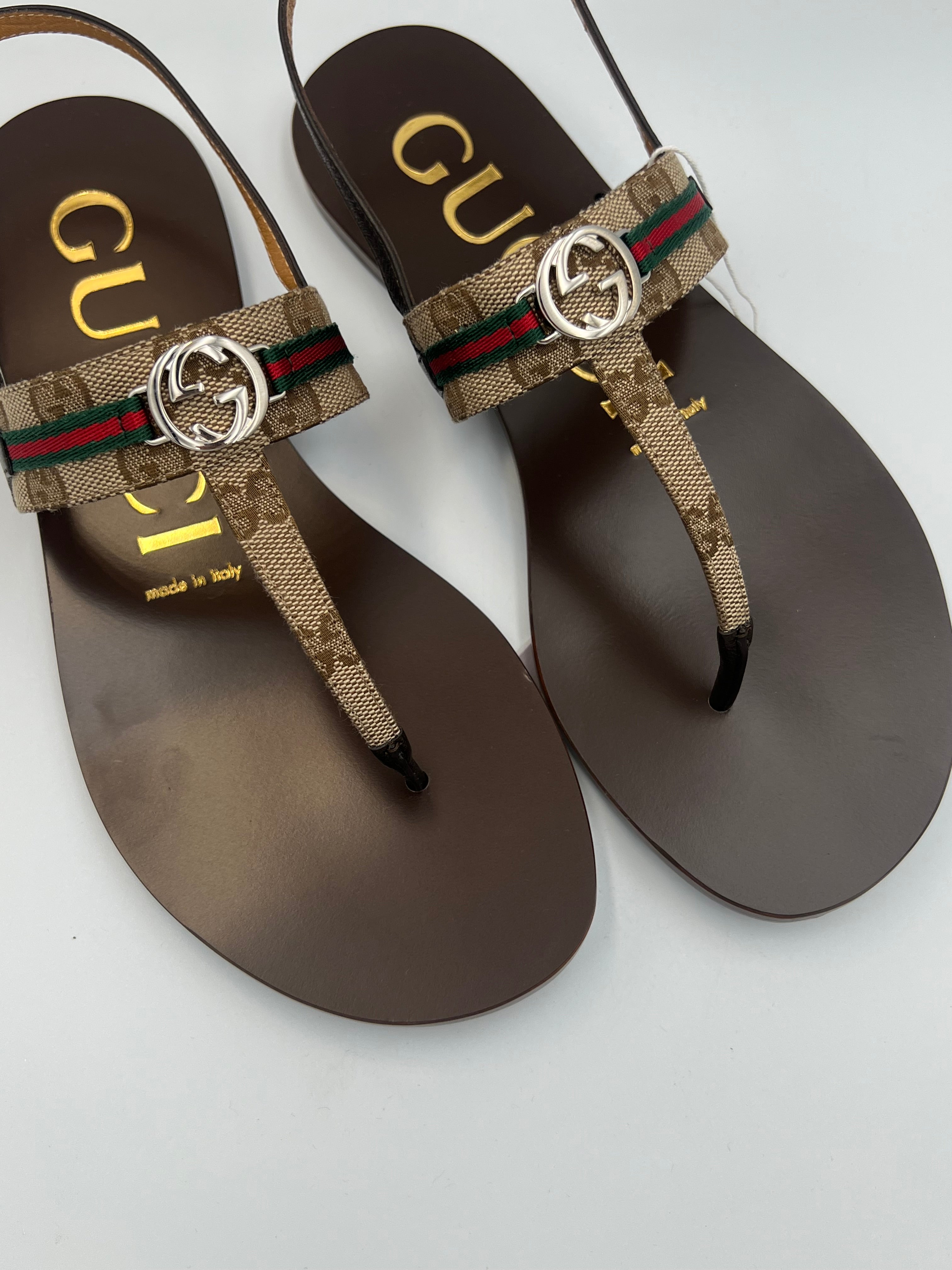 Interlocking G Slingback Thong Sandals