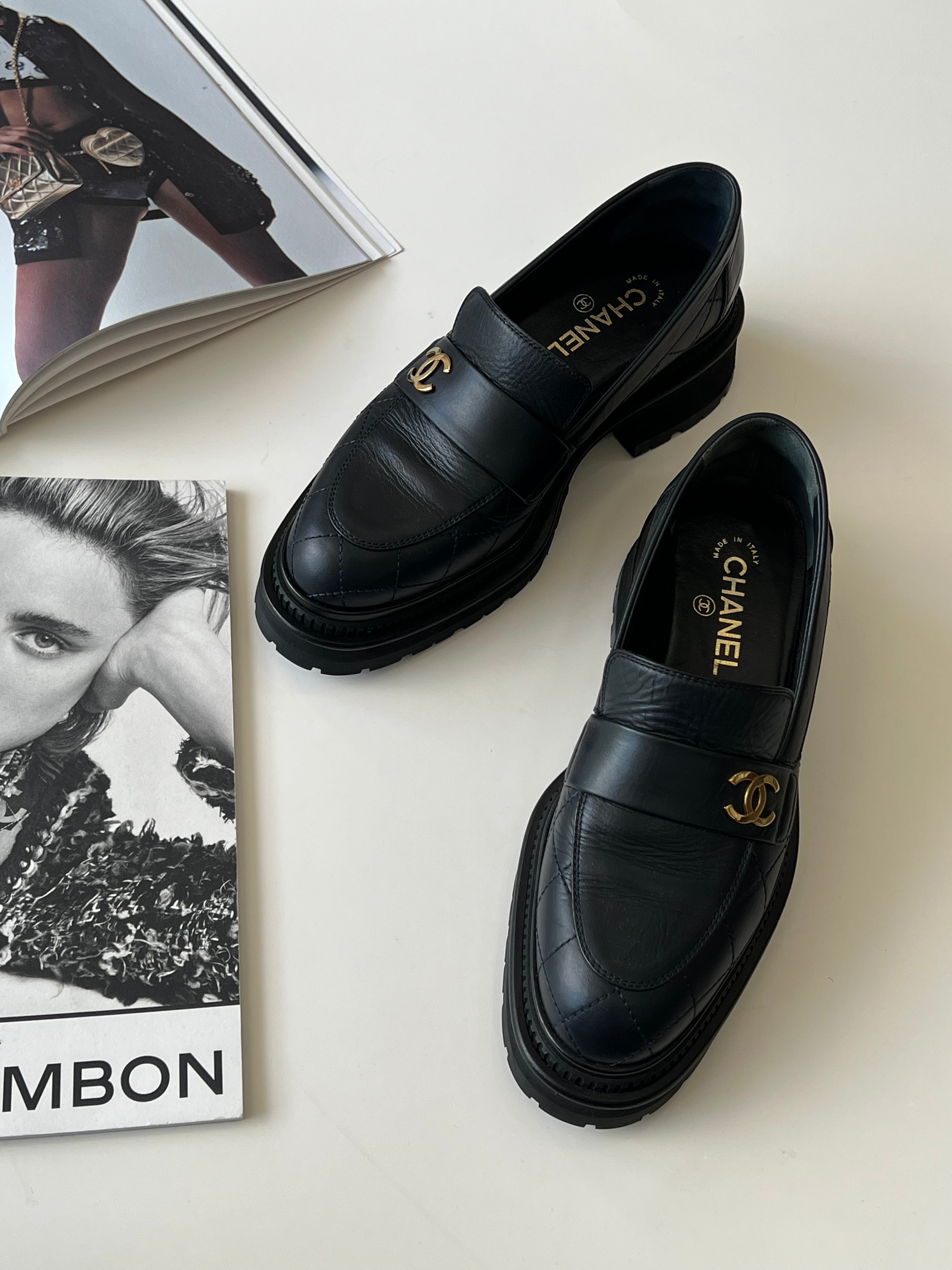 23A CC Quilted Loafers