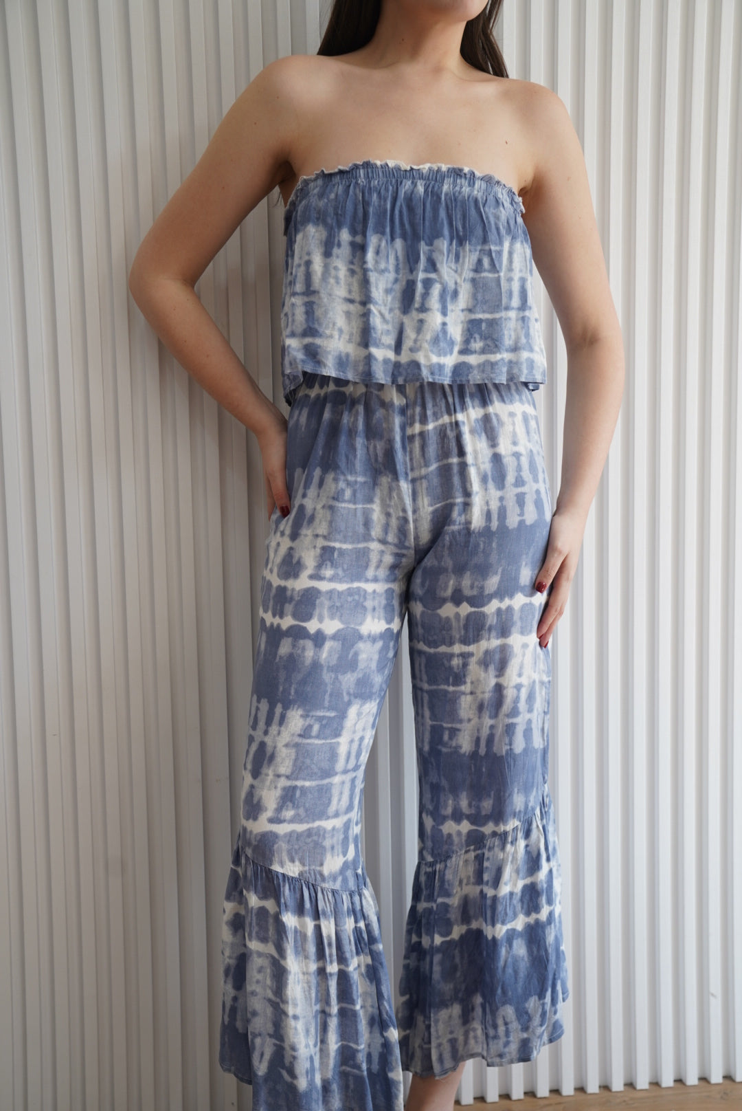 Tie Dye Strapless Jumpsuit