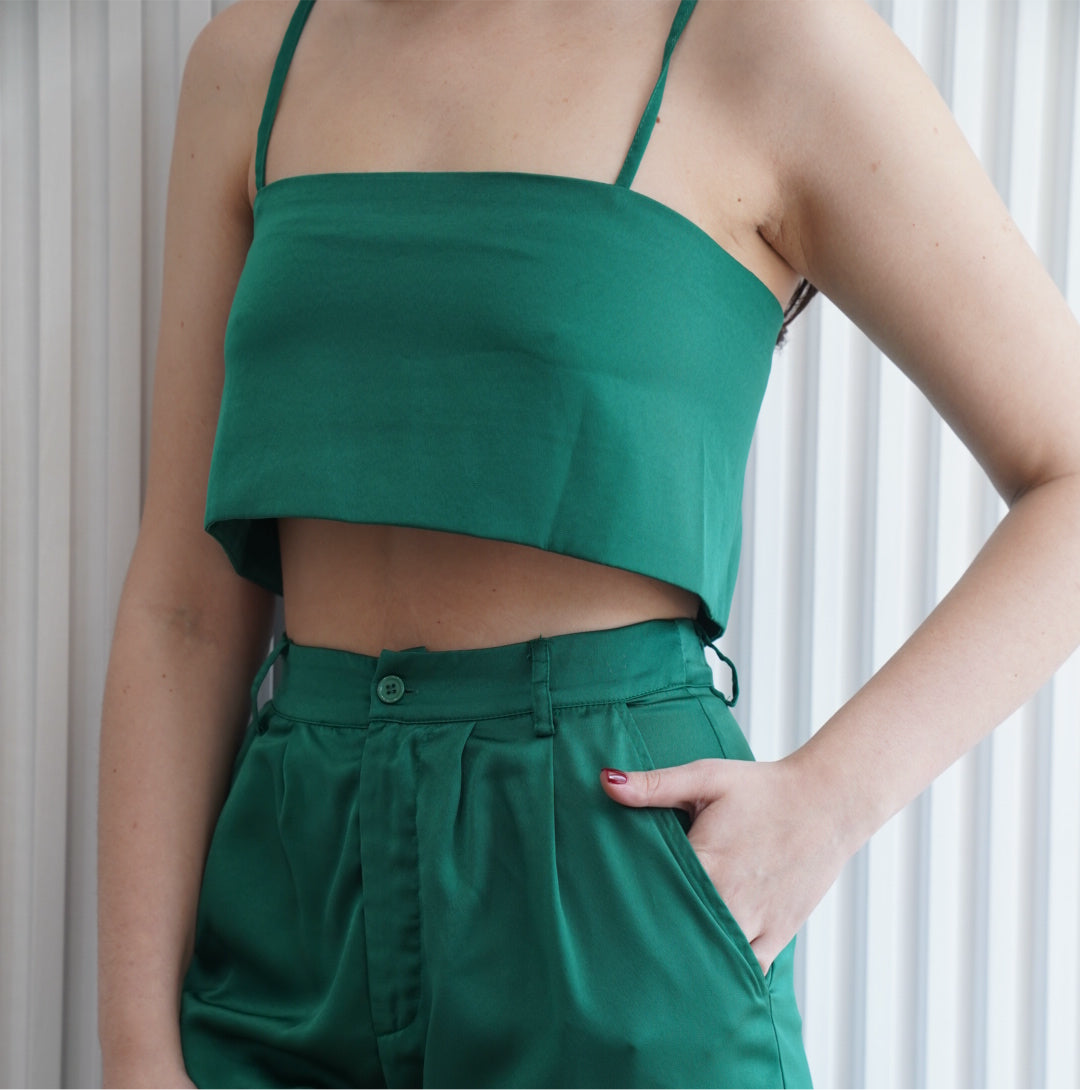 Green Crop Top