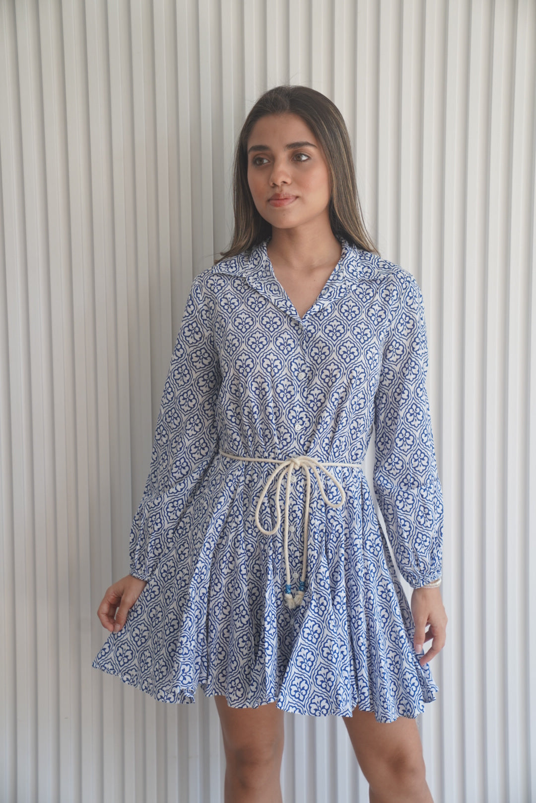 Floral Belt Mini Dress