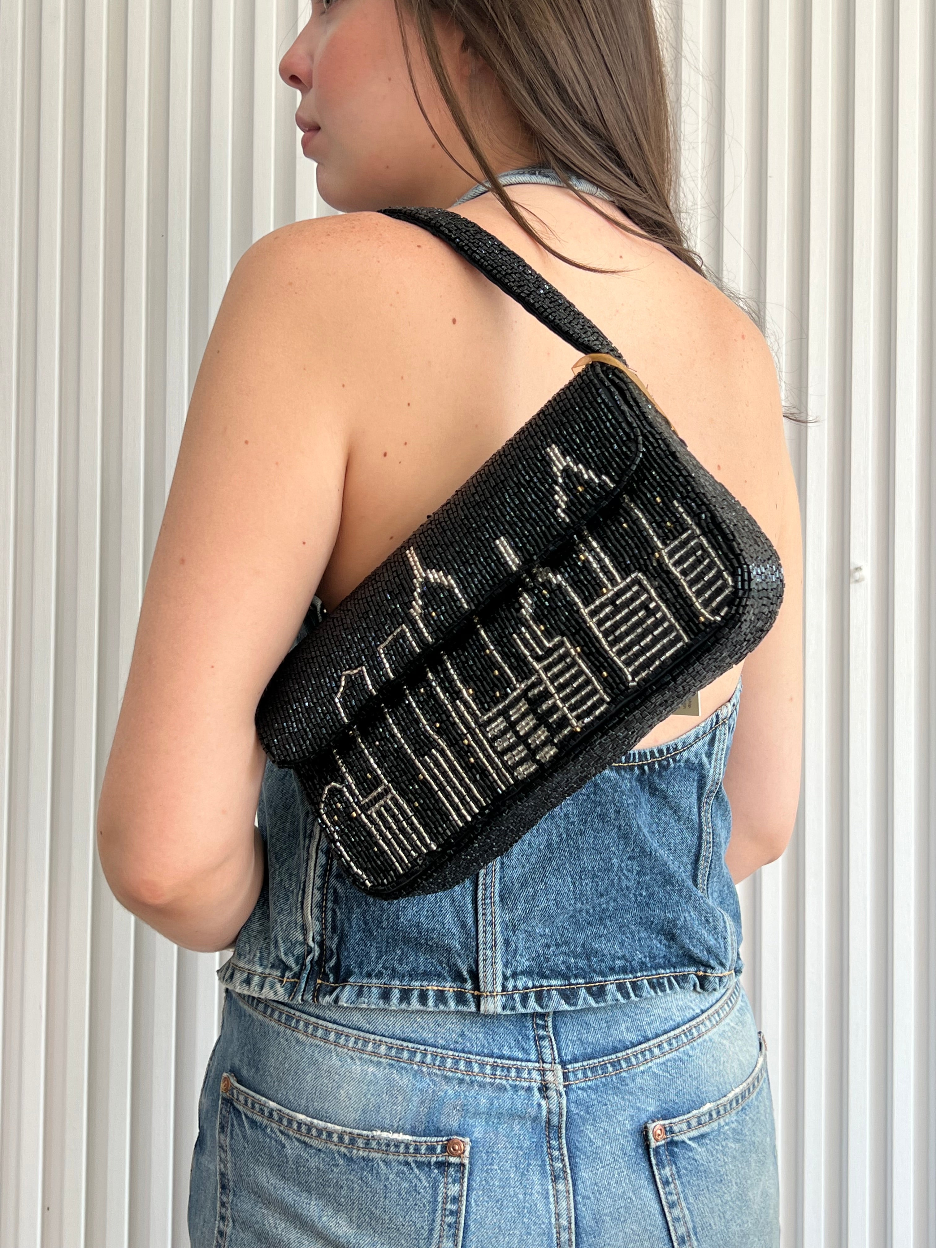 NY Beaded Shoulder Bag