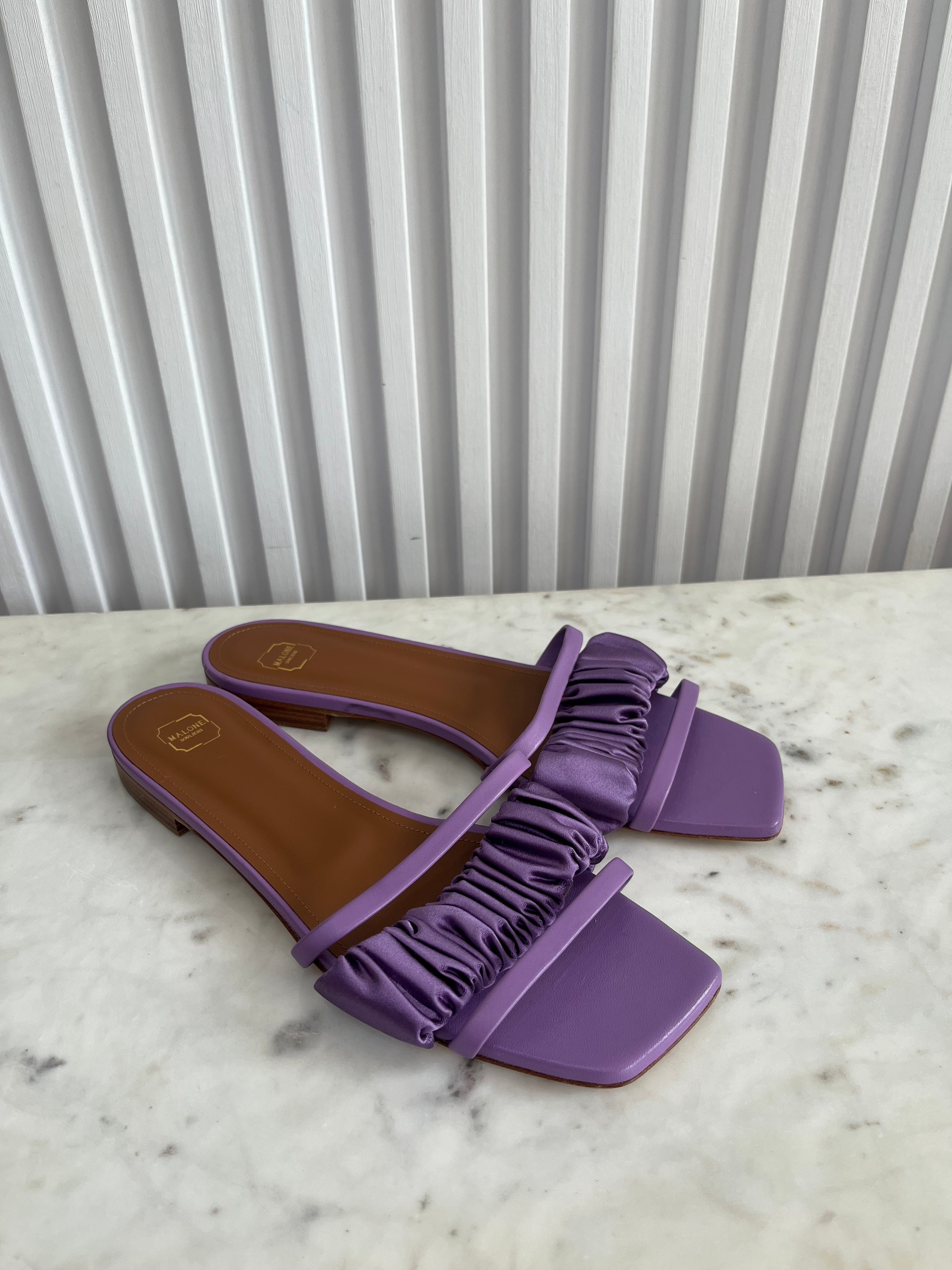 Satin Ruffled Sandals