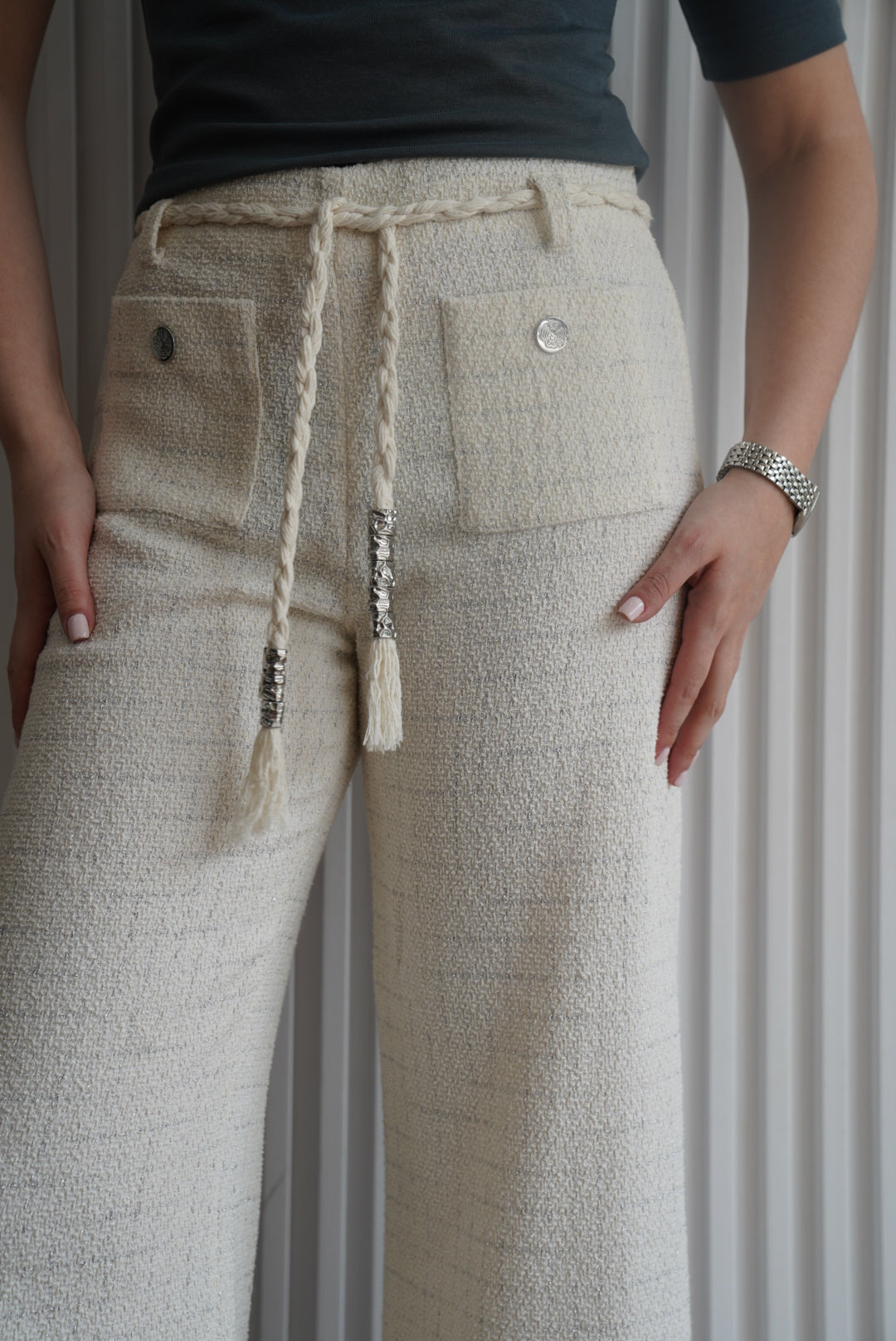 Ivory Tweed Pant