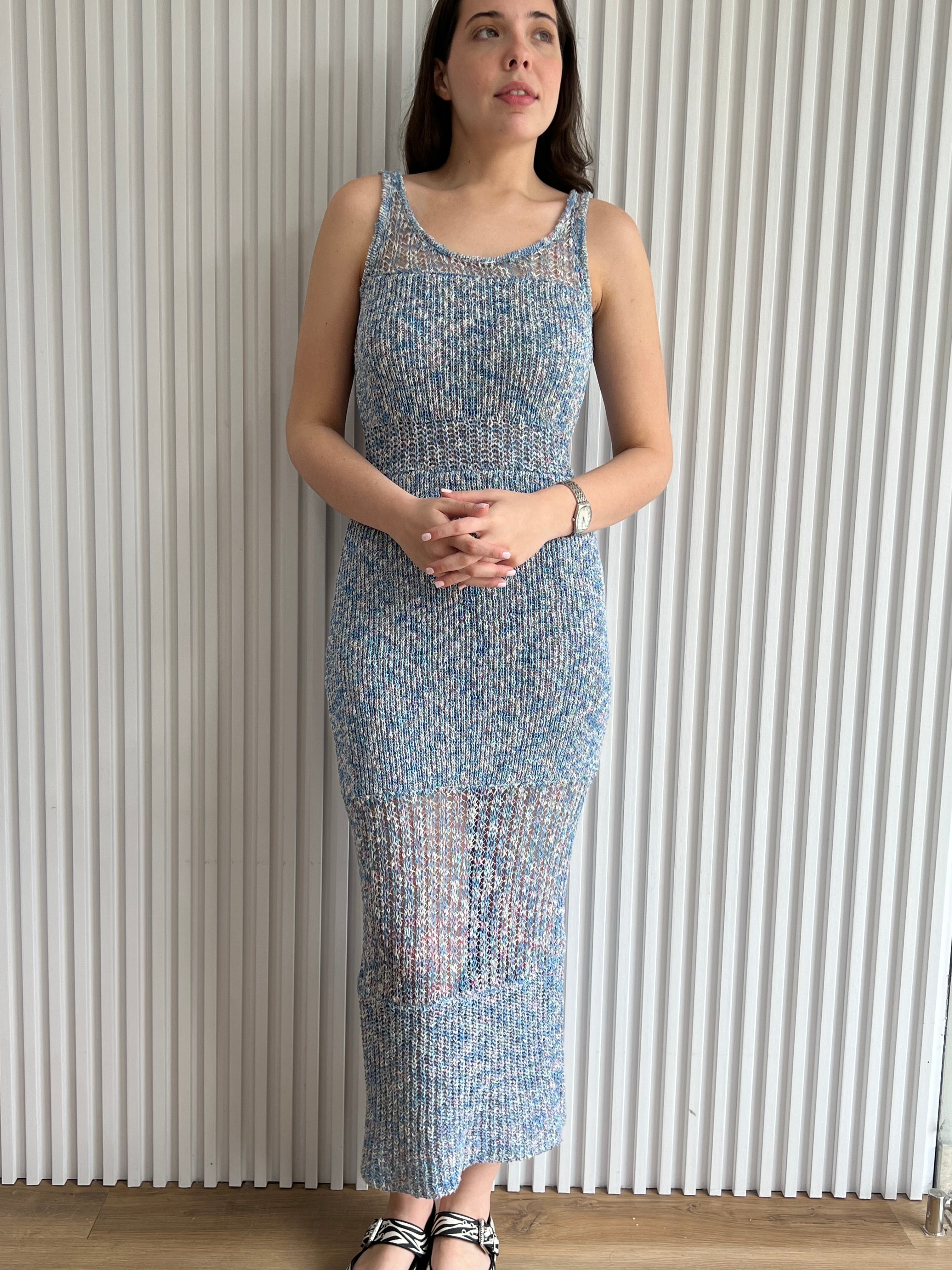 Embroidered Blue Dress