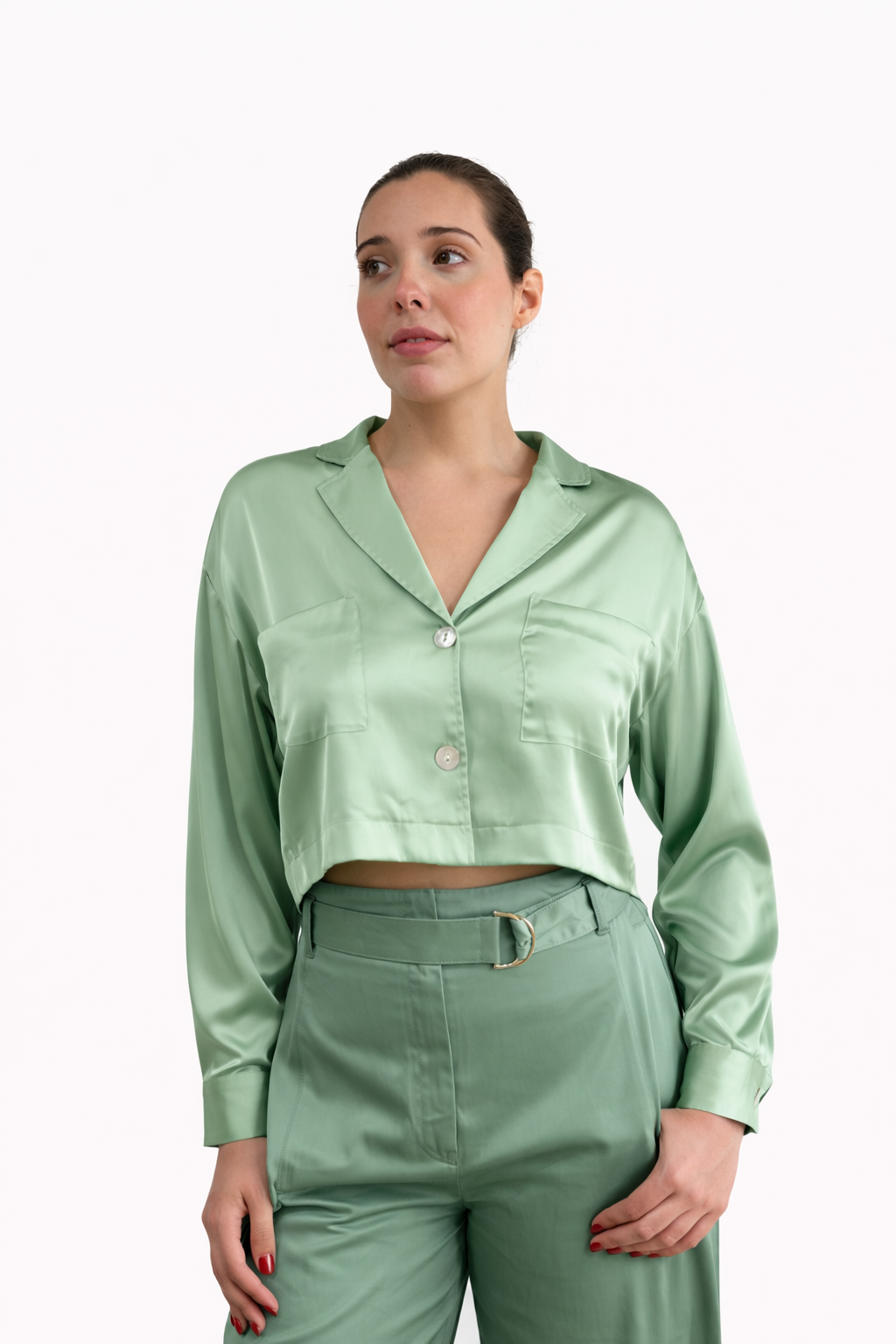 Cropped Long Sleeve Top