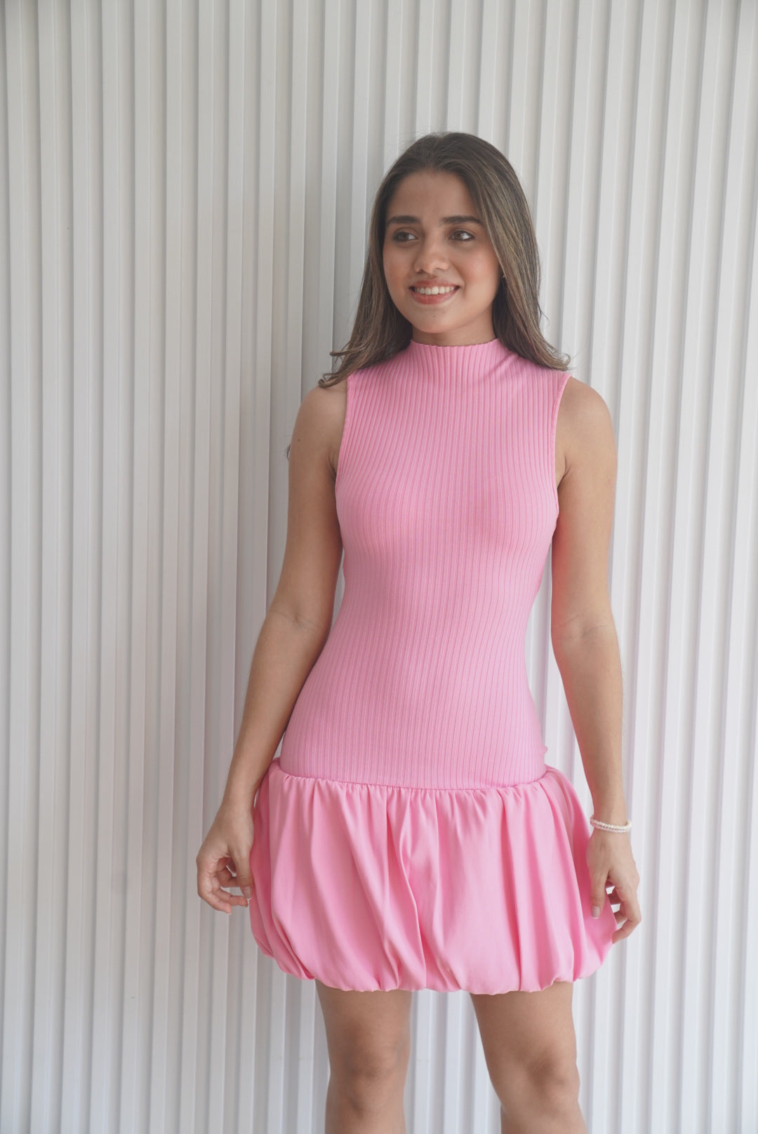 Alter Neck Balloon Dress