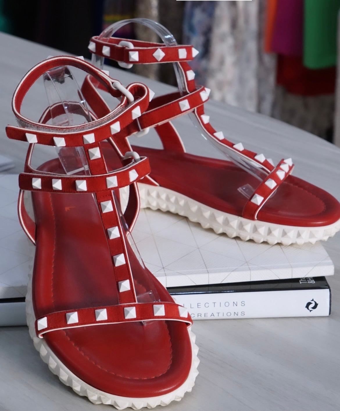 Rockstud T-strap Sandals