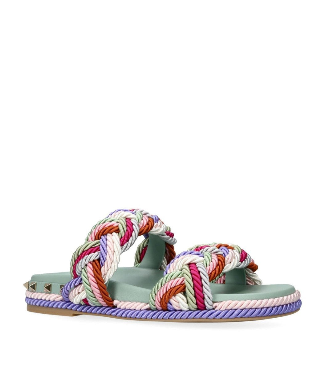 Woven Rope Rockstud Sandals