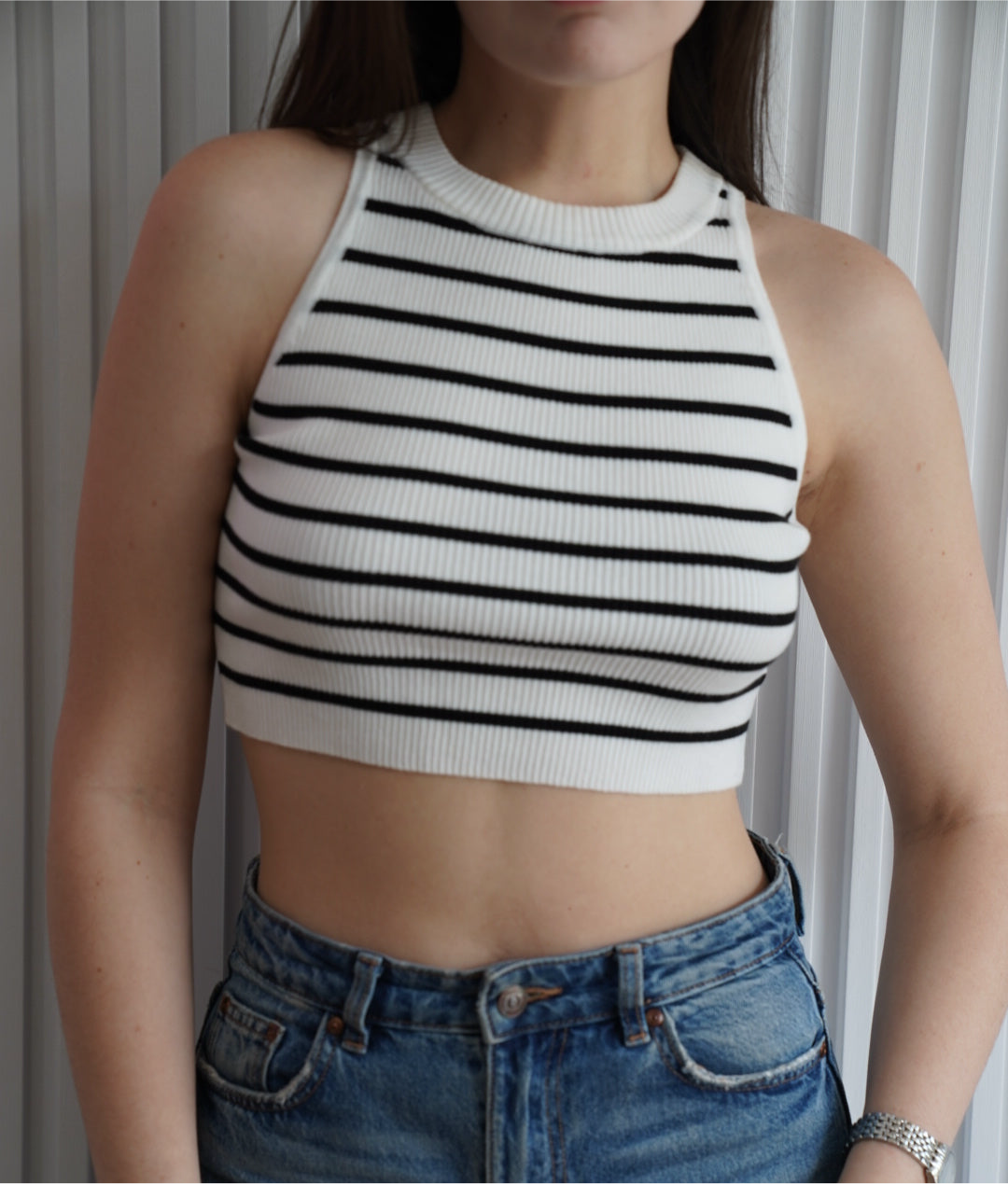 Striped Knit Crop Top