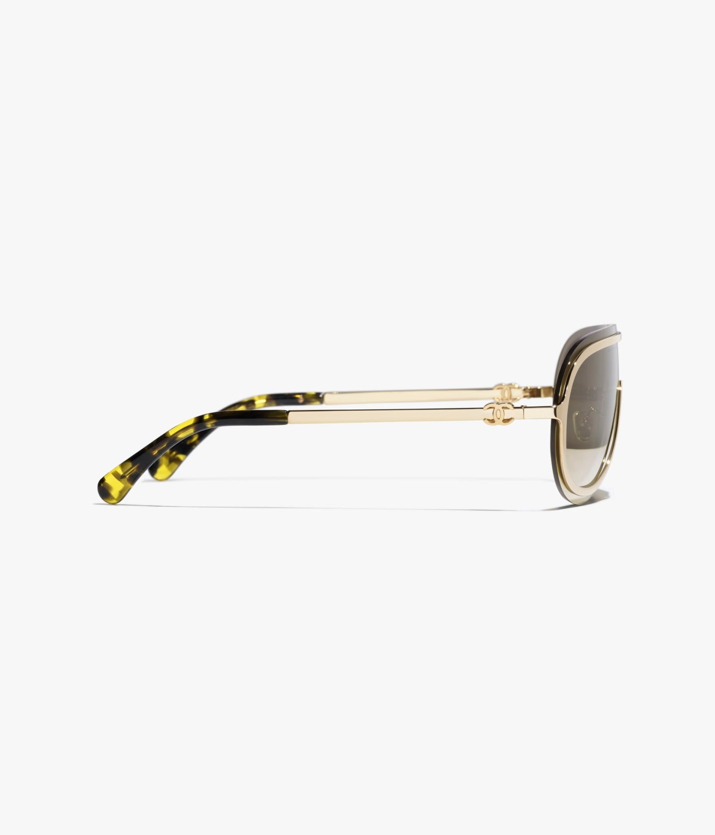 Gold Metal Shield Sunglasses