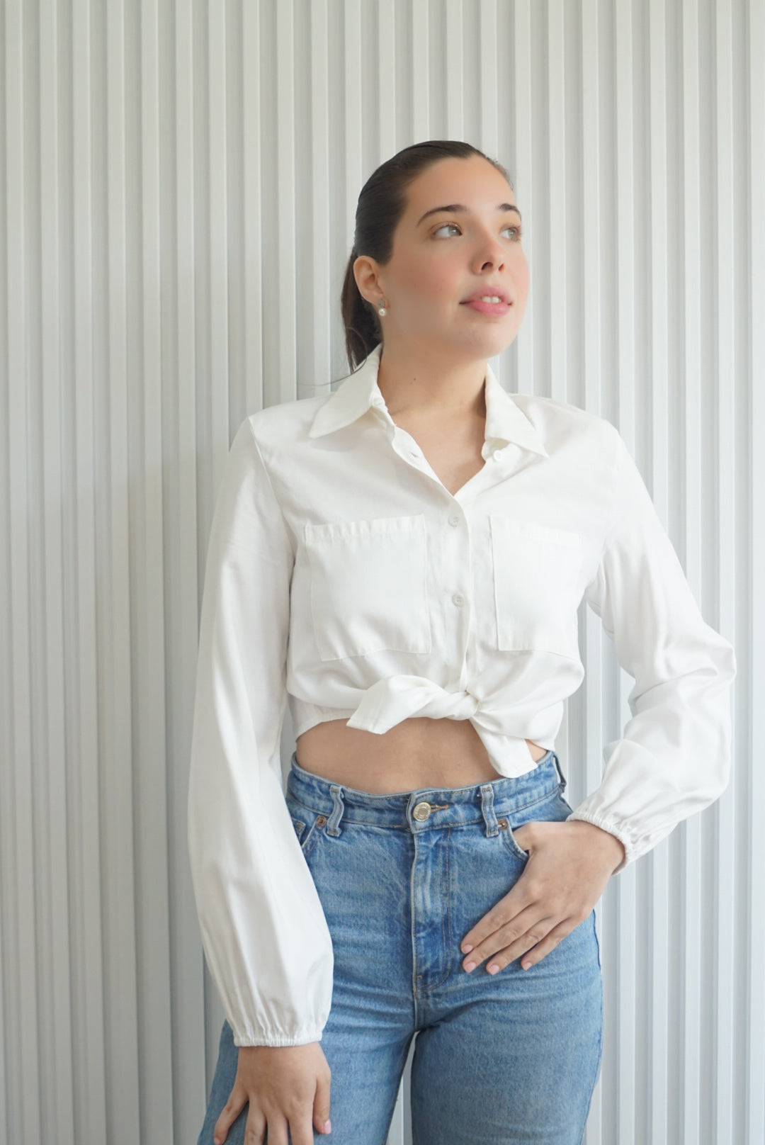 Button Down Long Sleeve Top