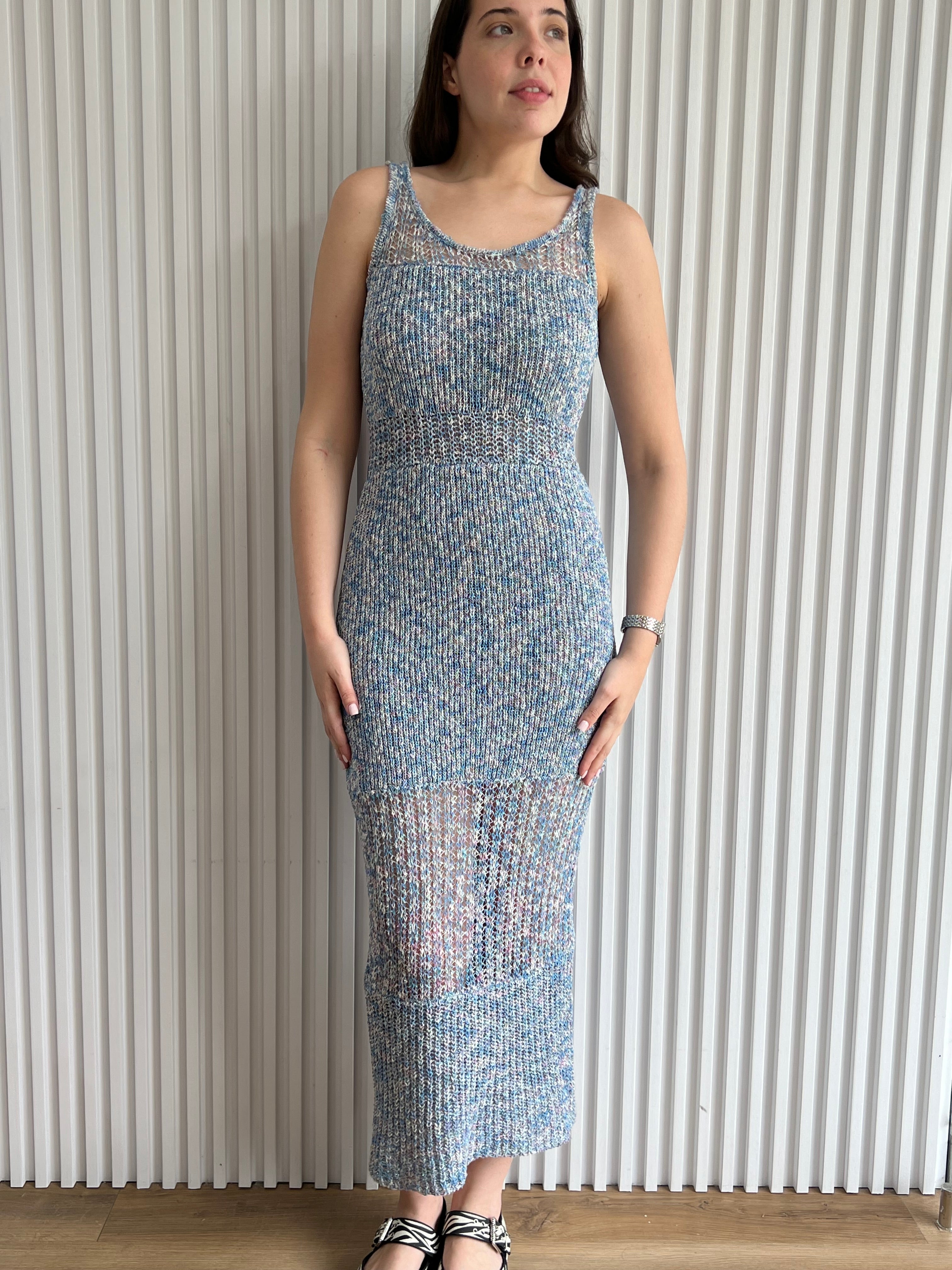 Embroidered Blue Dress