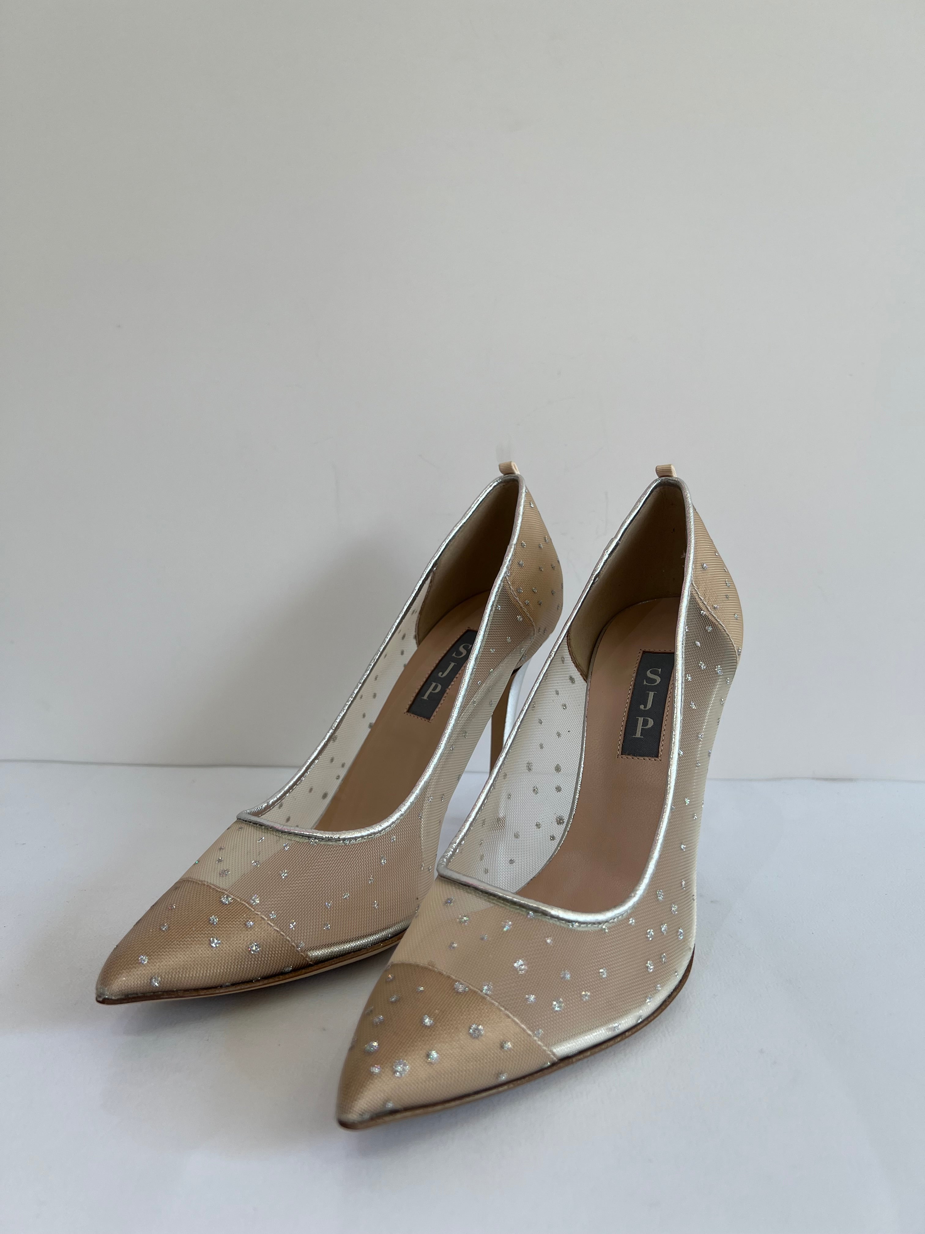 Glitter Dots Heel Pumps