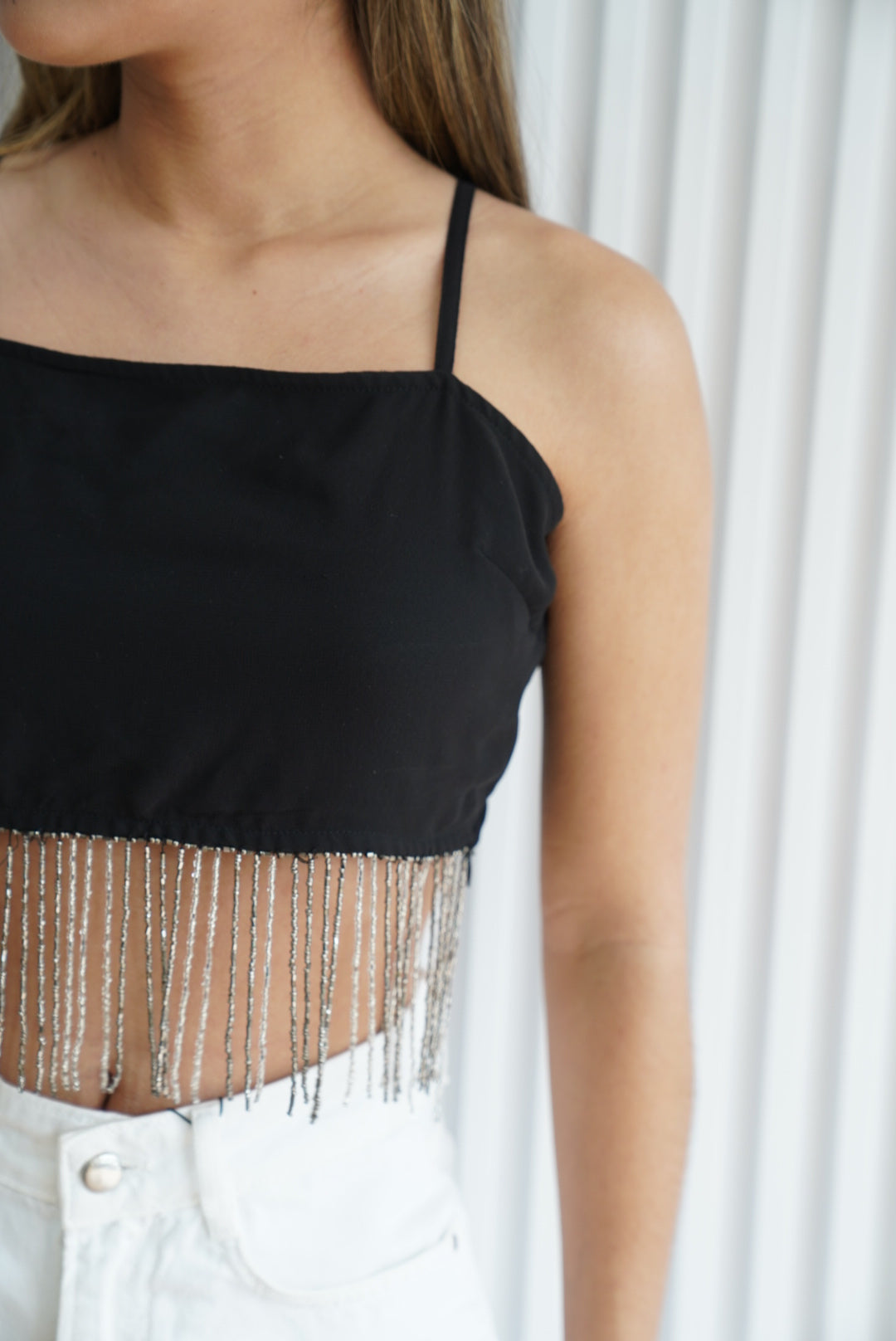 Fringe Trim Crop Top