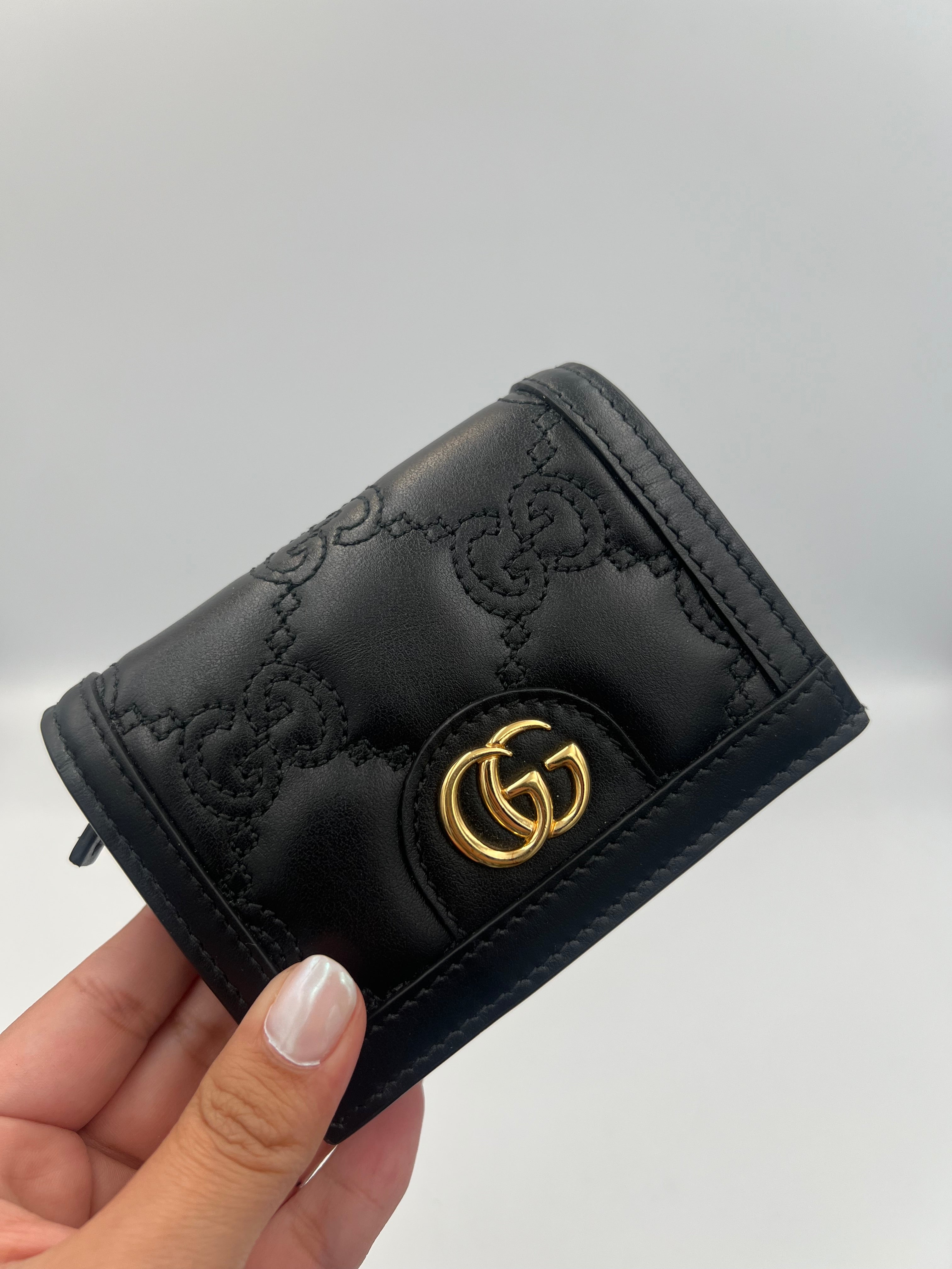 GG Matelassé Card Case Wallet