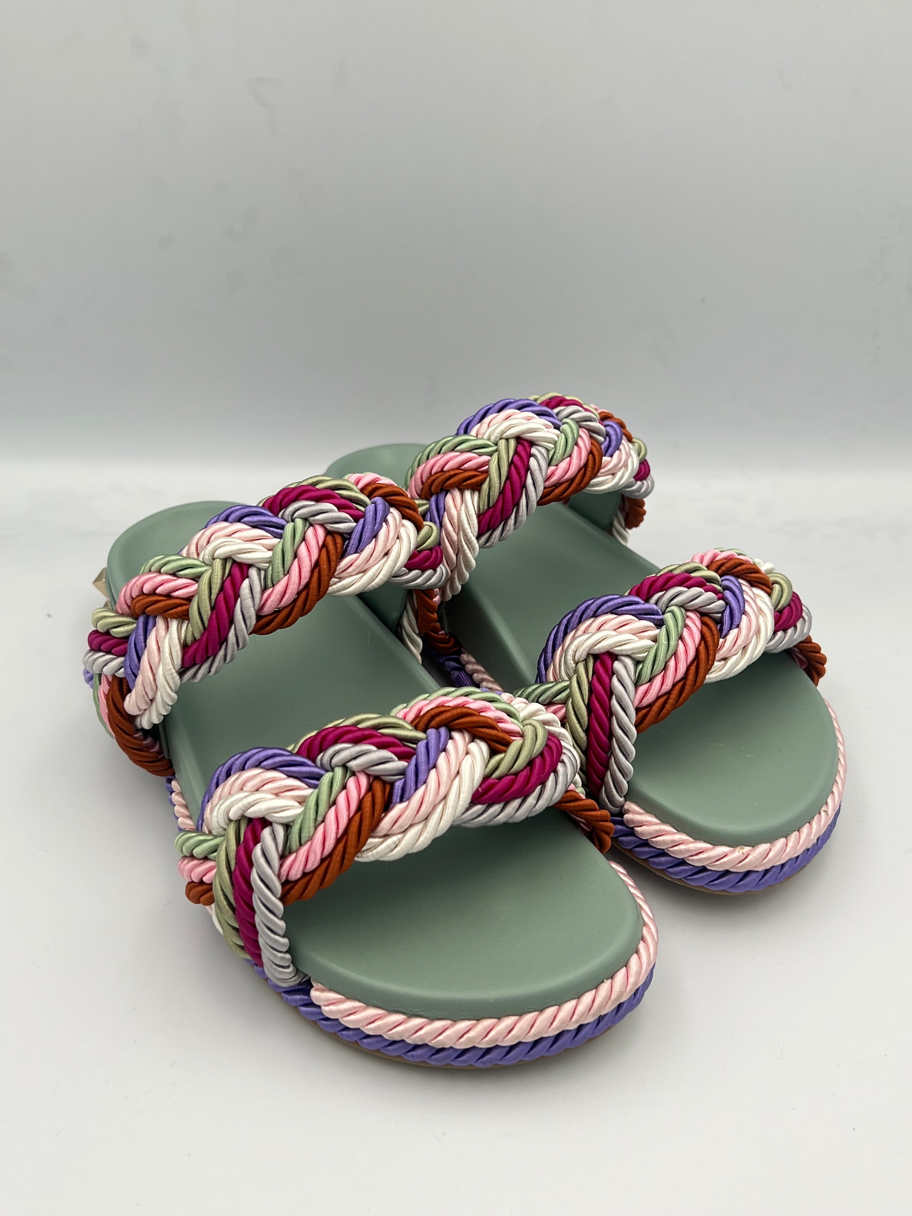 Woven Rope Rockstud Sandals
