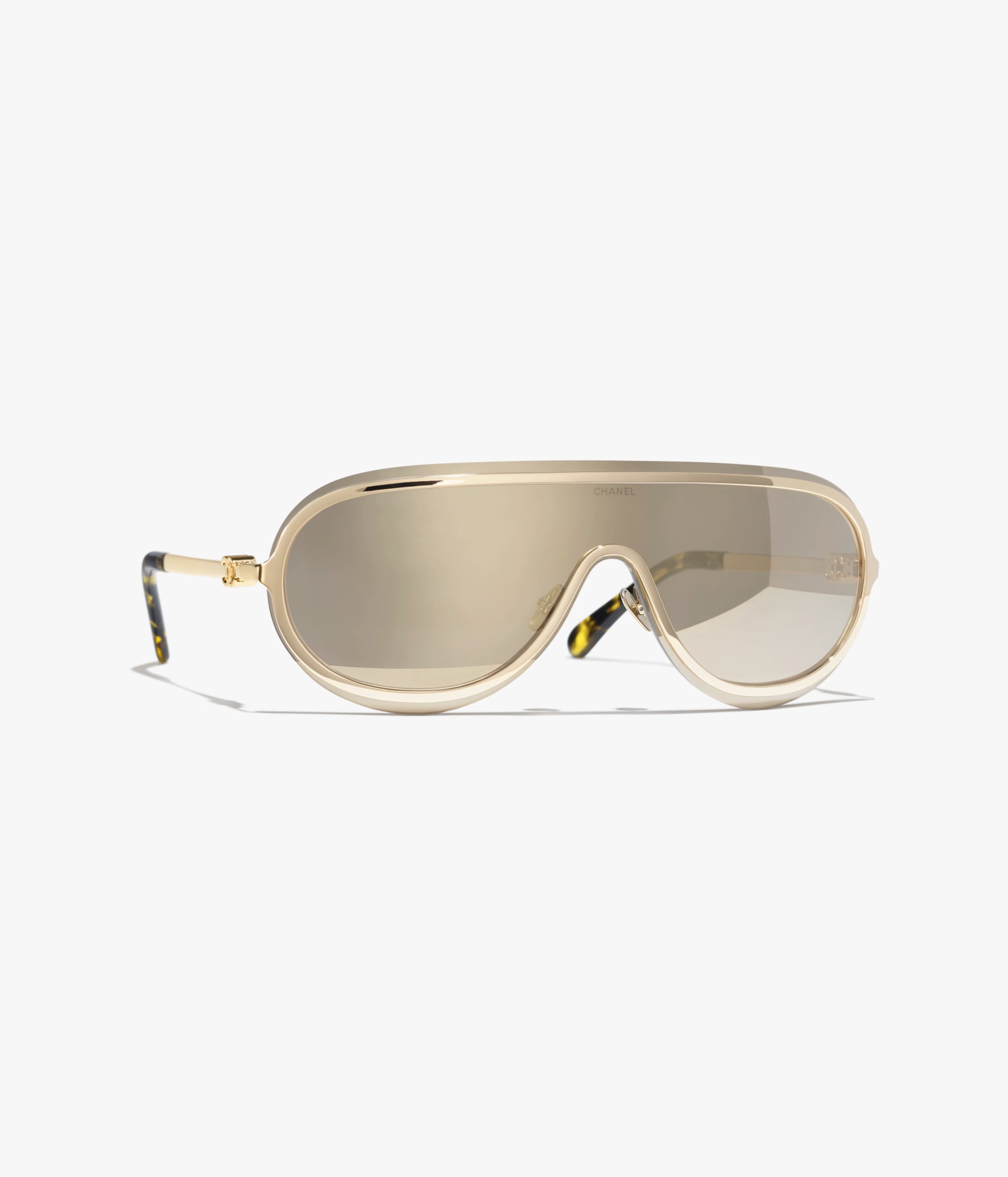 Gold Metal Shield Sunglasses