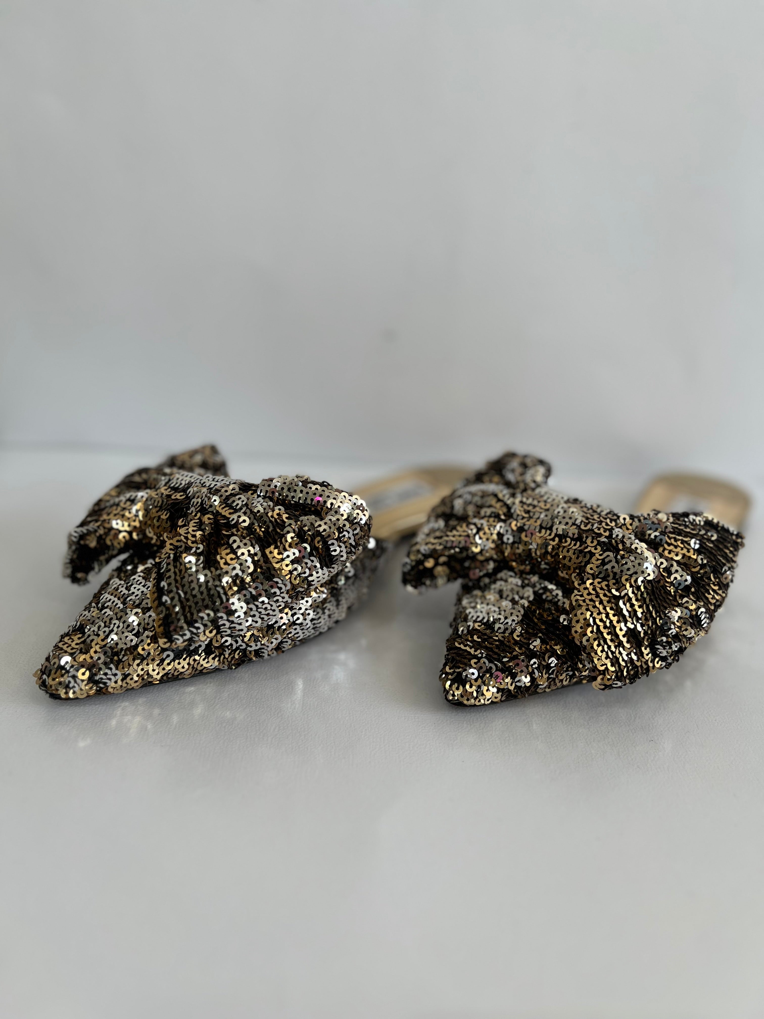 Georgia Sequin Bow Mules