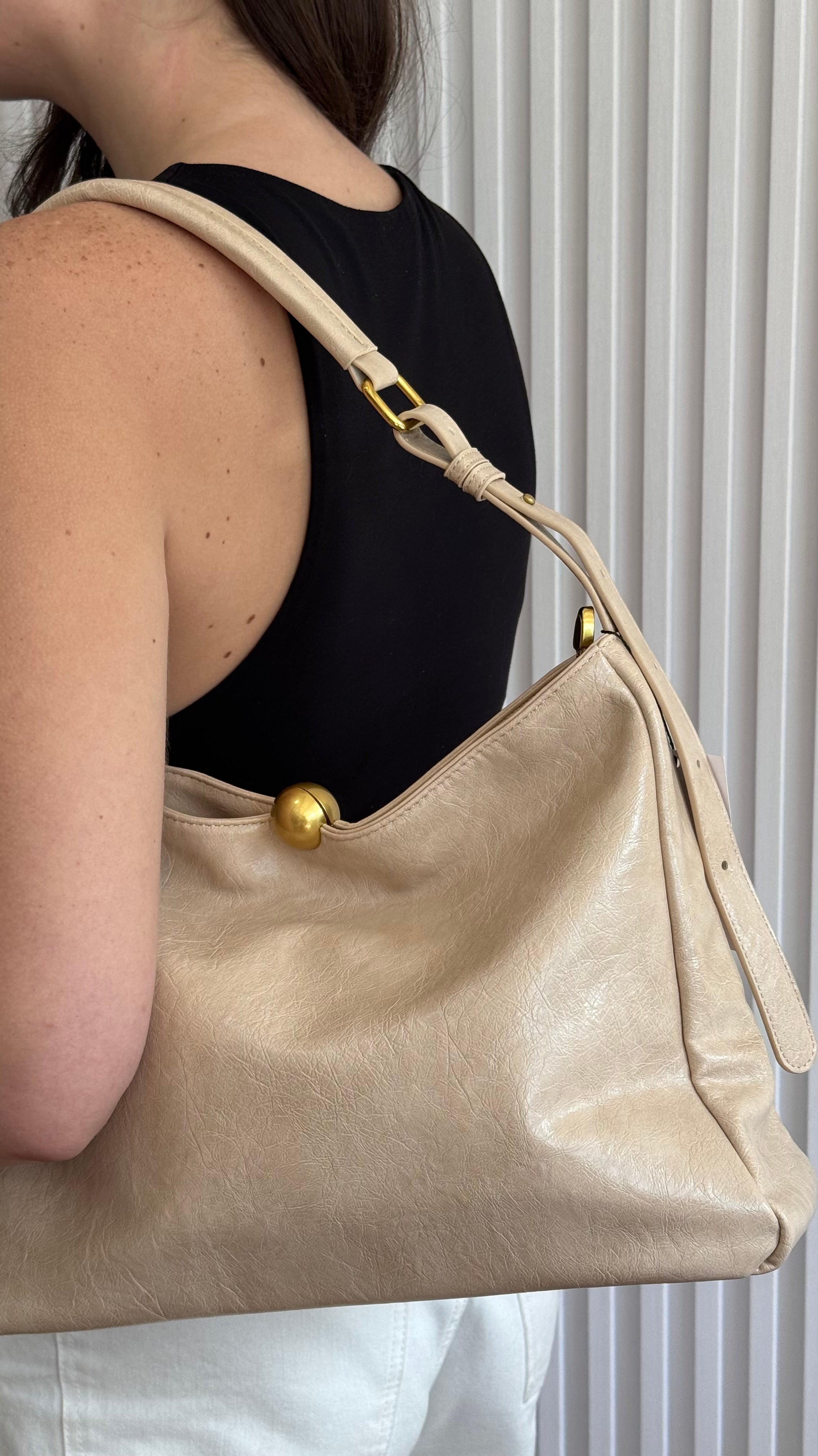 Taupé Medium Hobo Bag