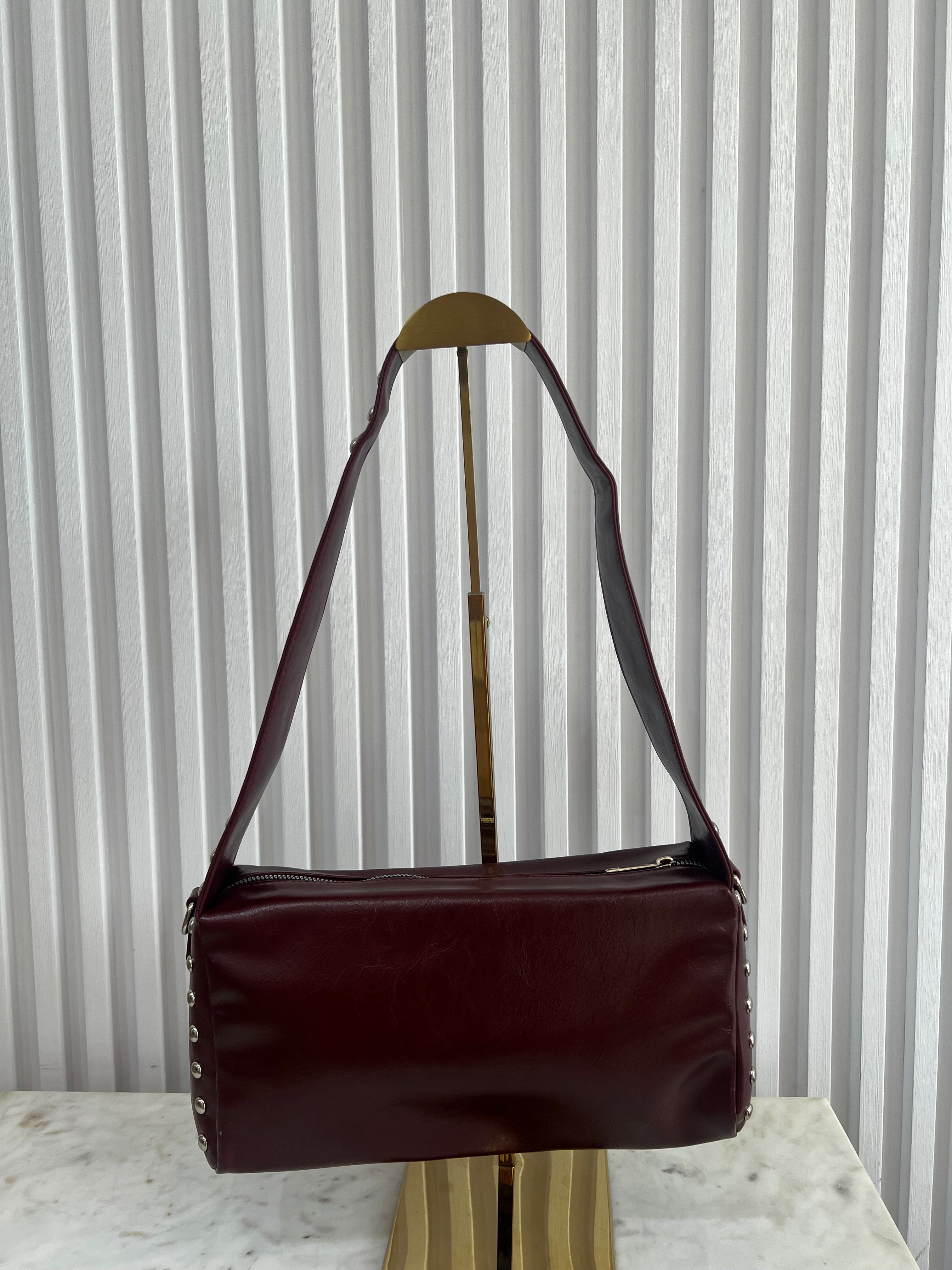 Small Rectangular Studded Shoulder Bag