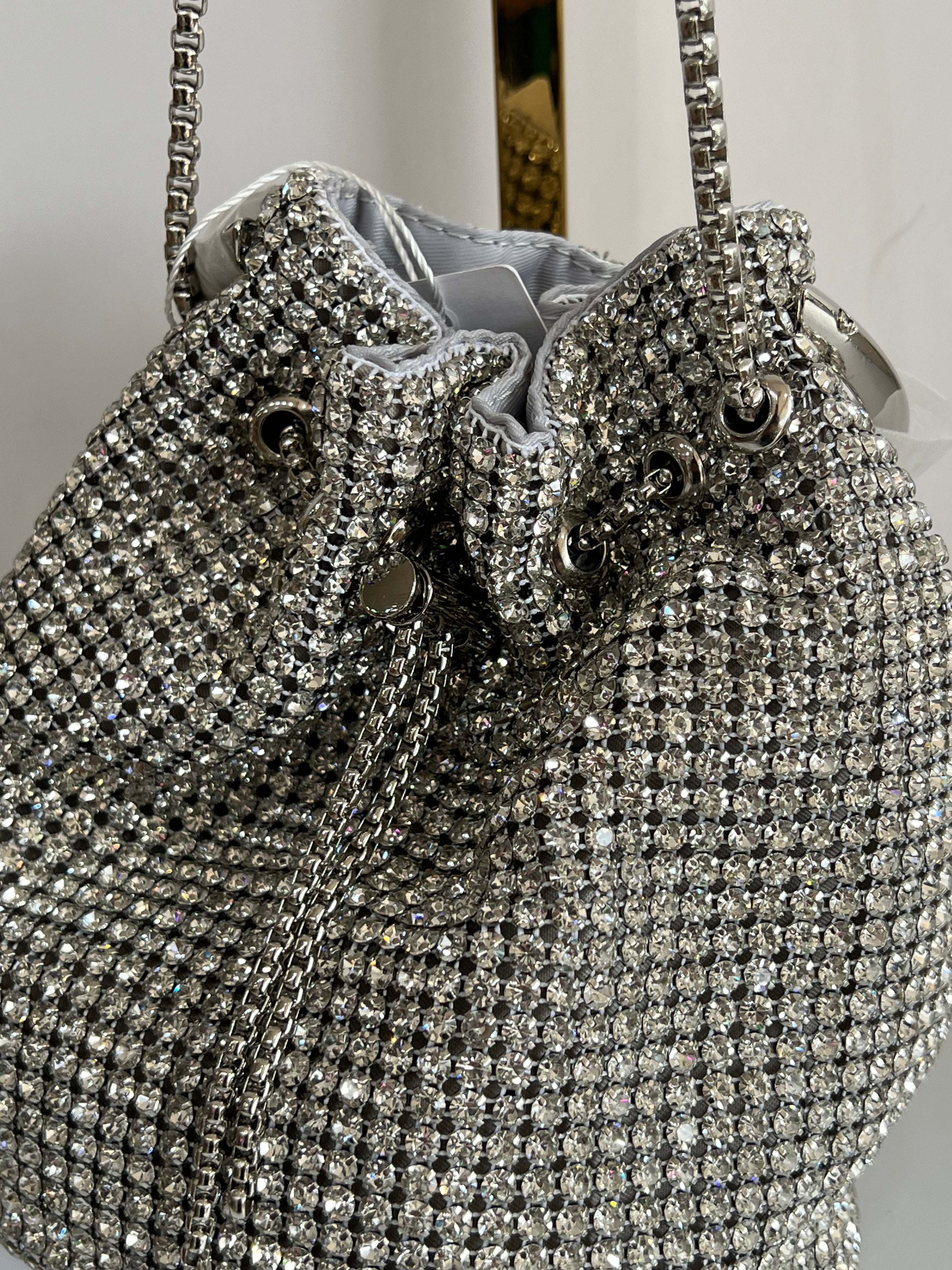 Rhinestone Mini Bucket Bag