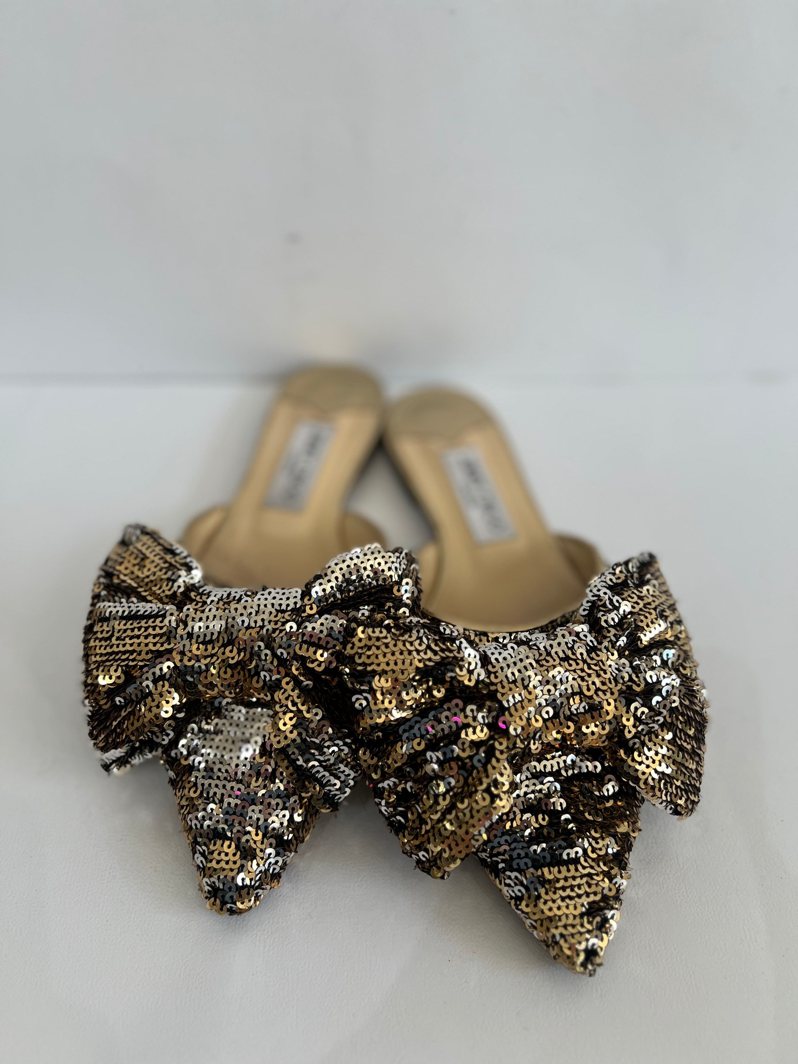 Georgia Sequin Bow Mules