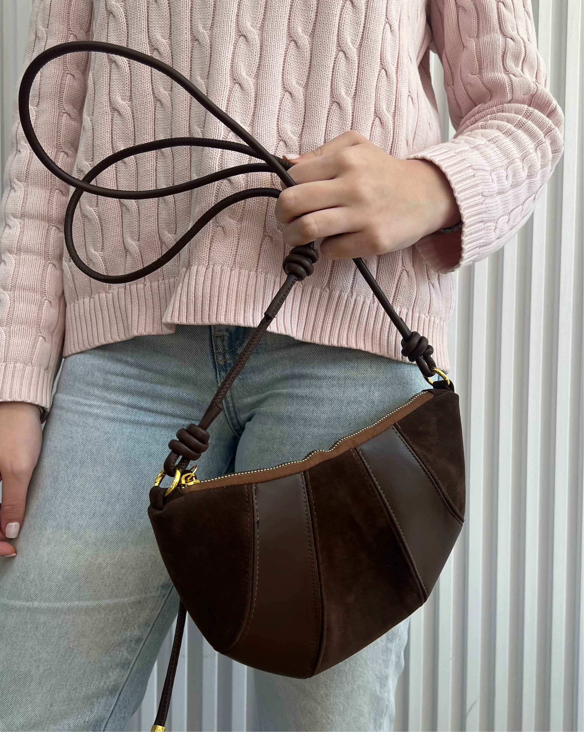 Small Faux Suede Crossbody Bag