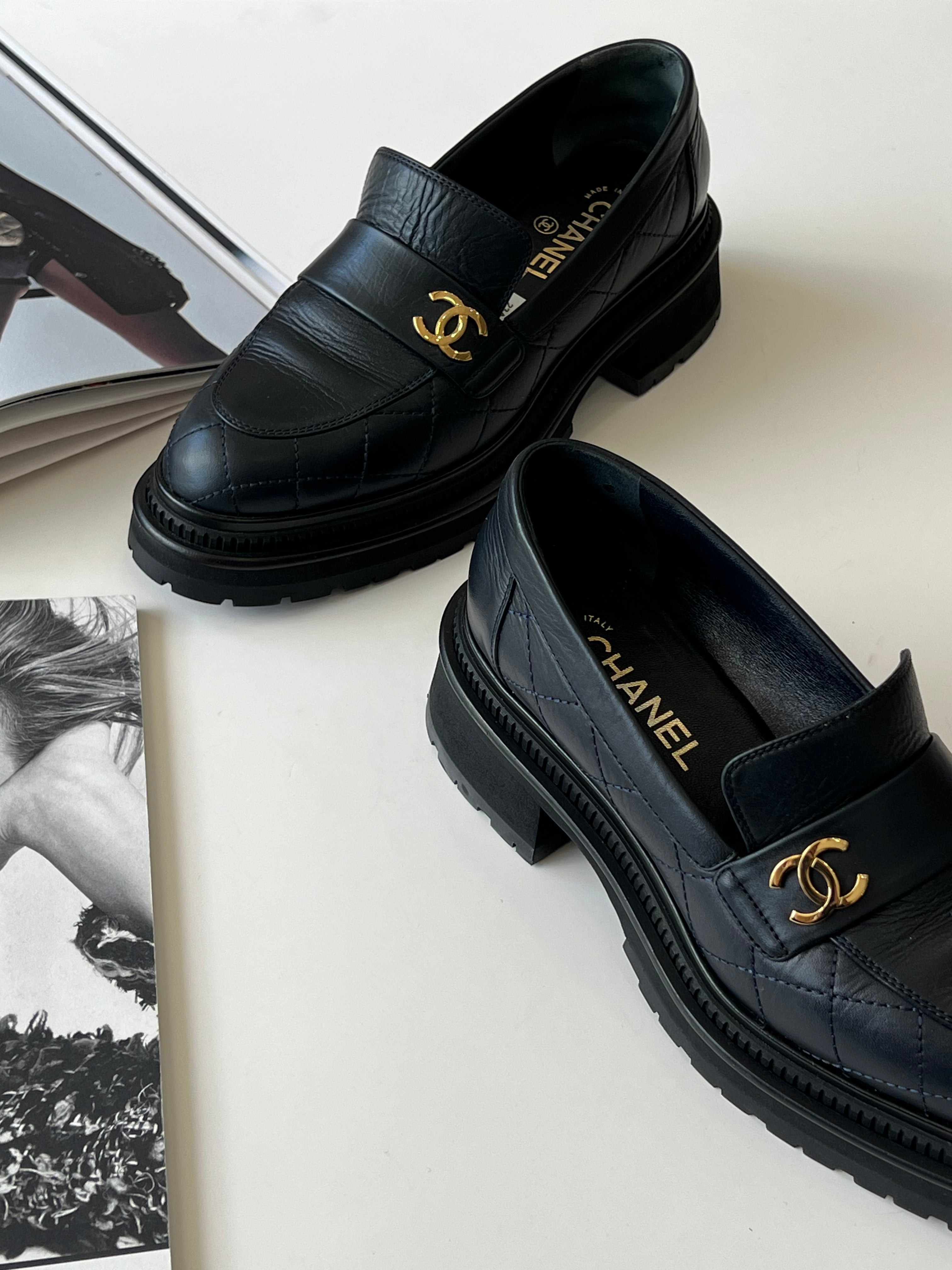 23A CC Quilted Loafers