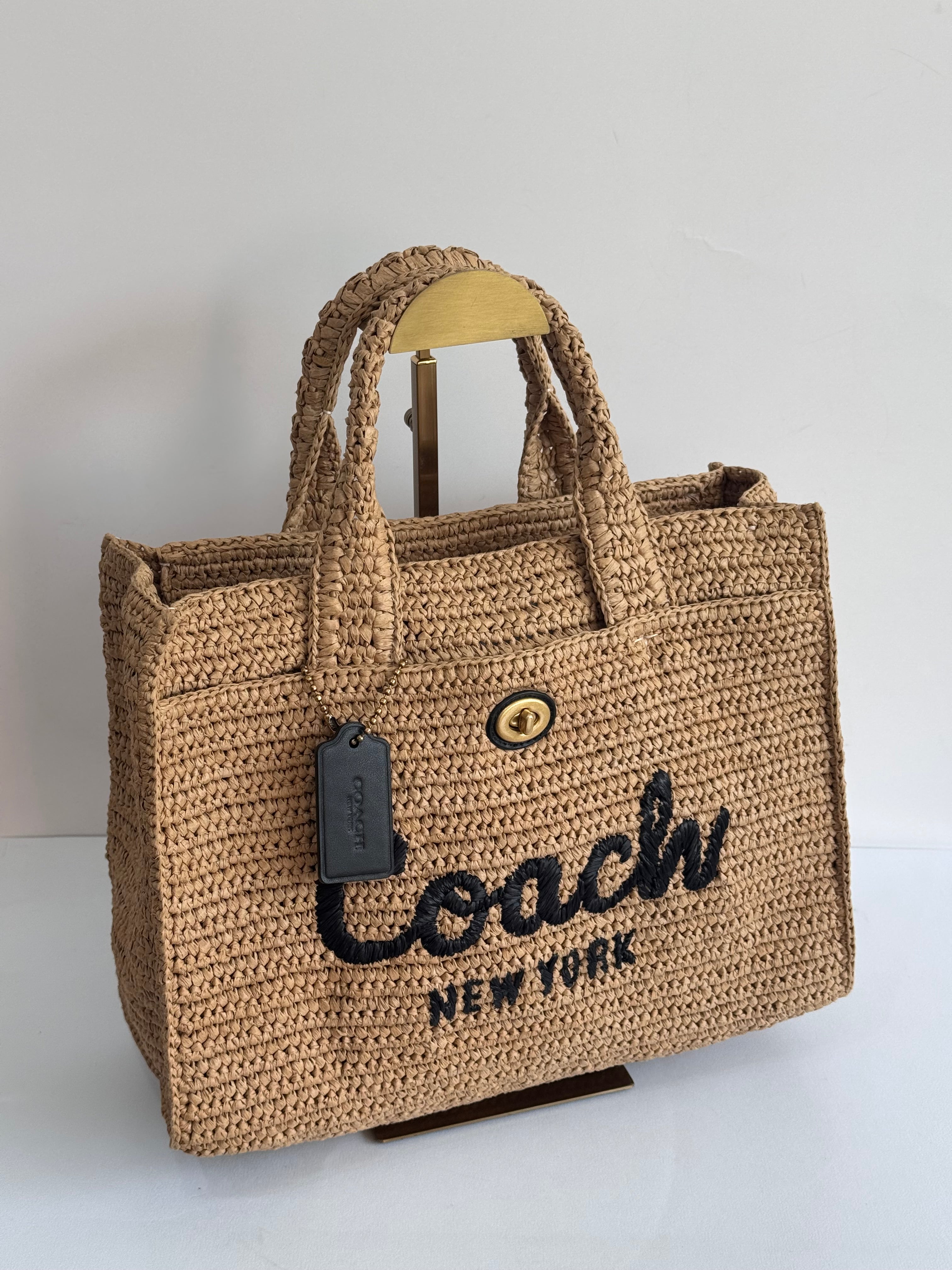 Straw Cargo Tote Bag
