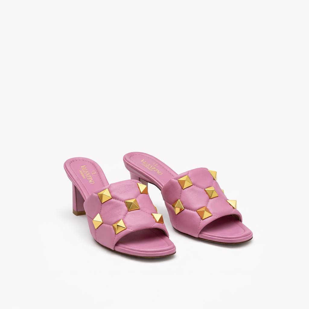 Roman Stud Heeled Mules