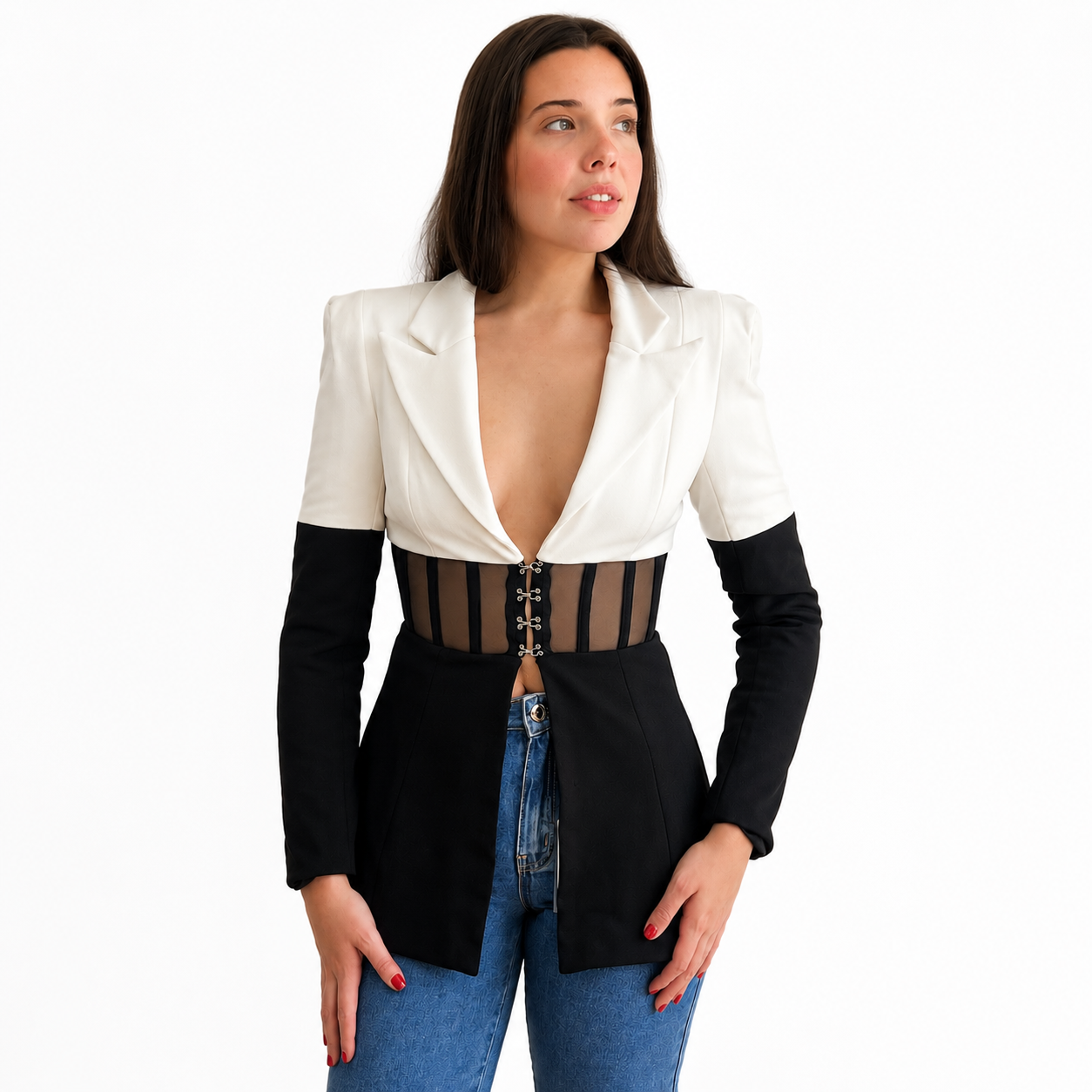 B&W Corset Blazer
