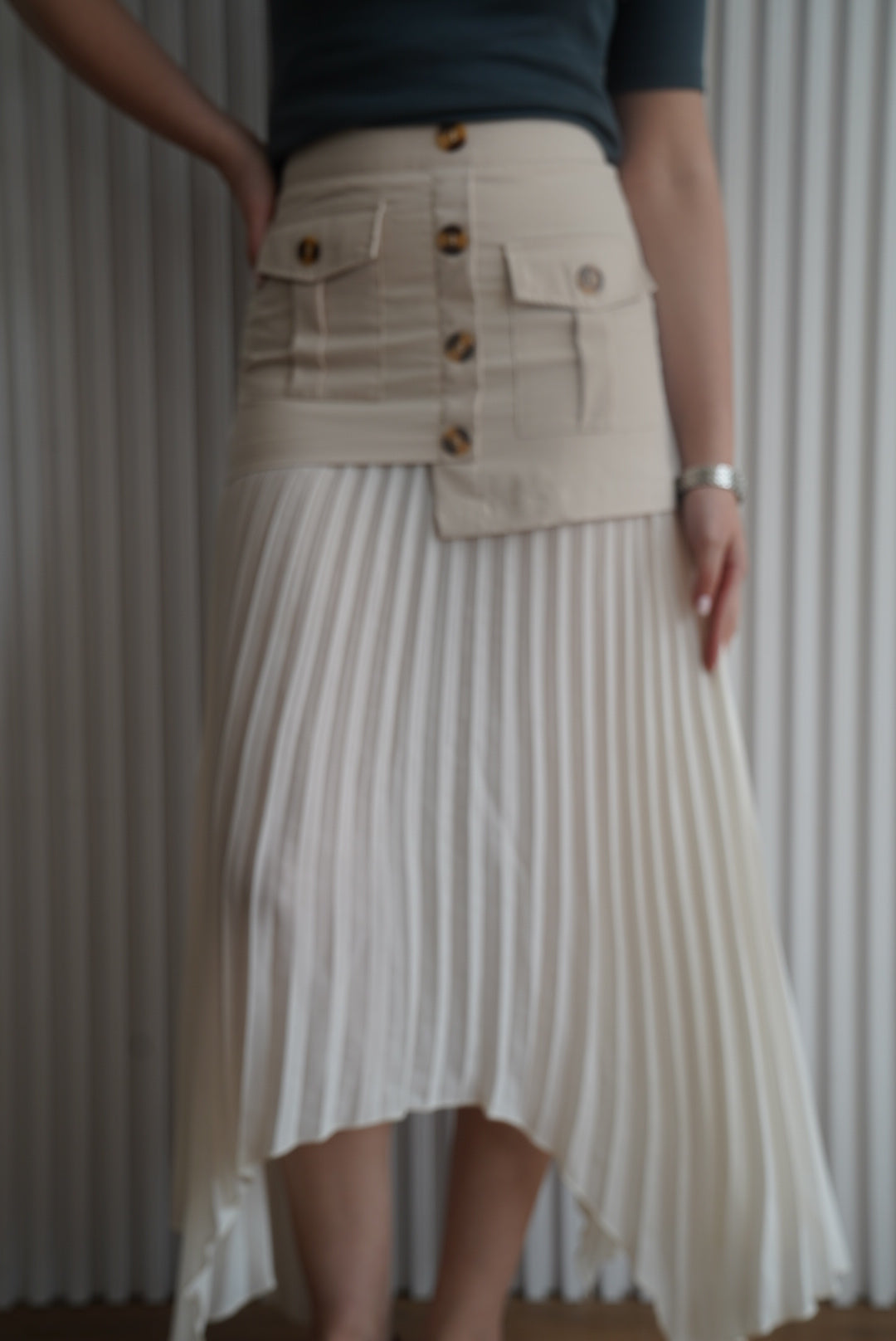 Asymetrical Pleated Skirt