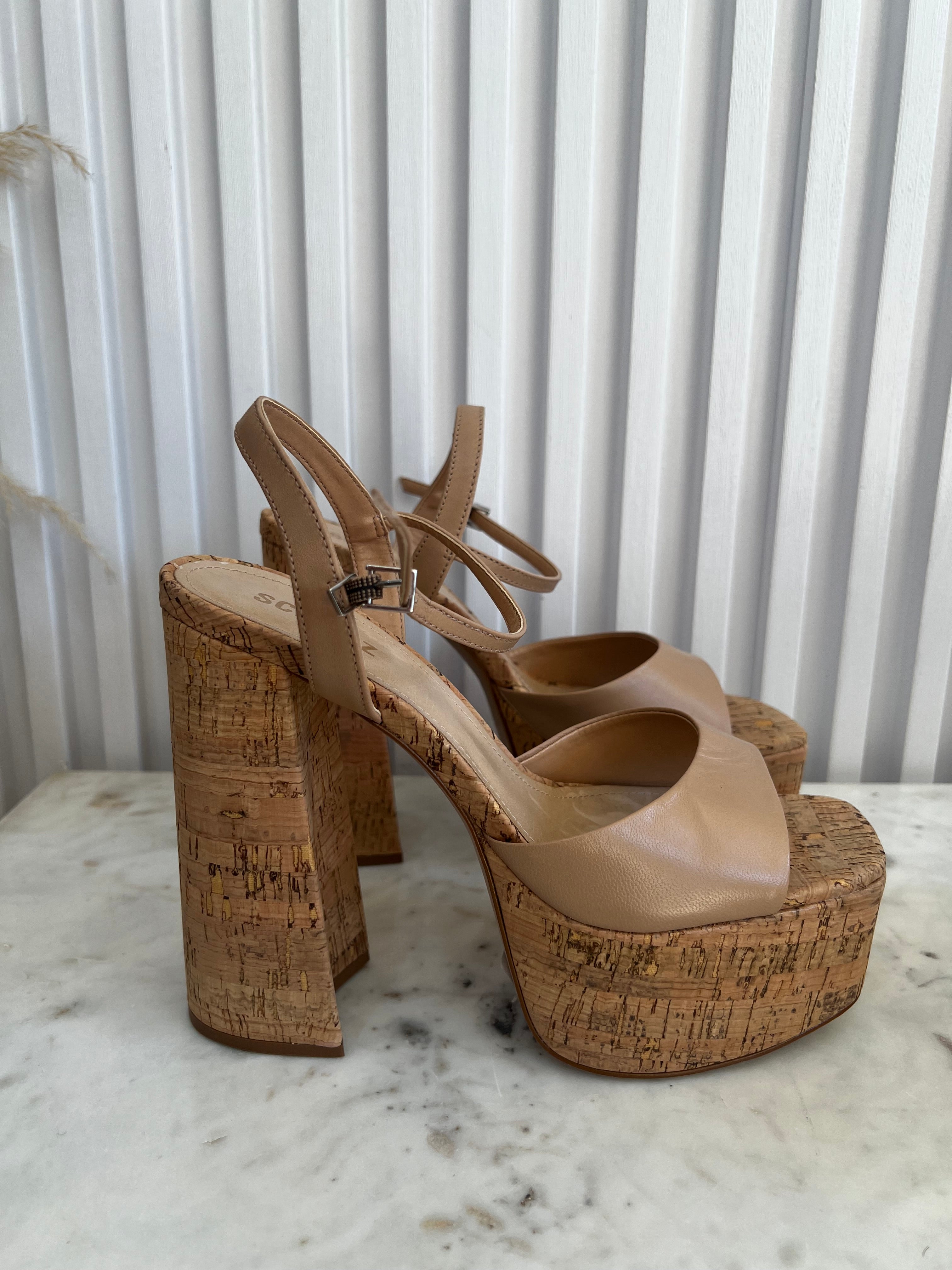 Glayce Ankle Strap Slingback Platform Heels