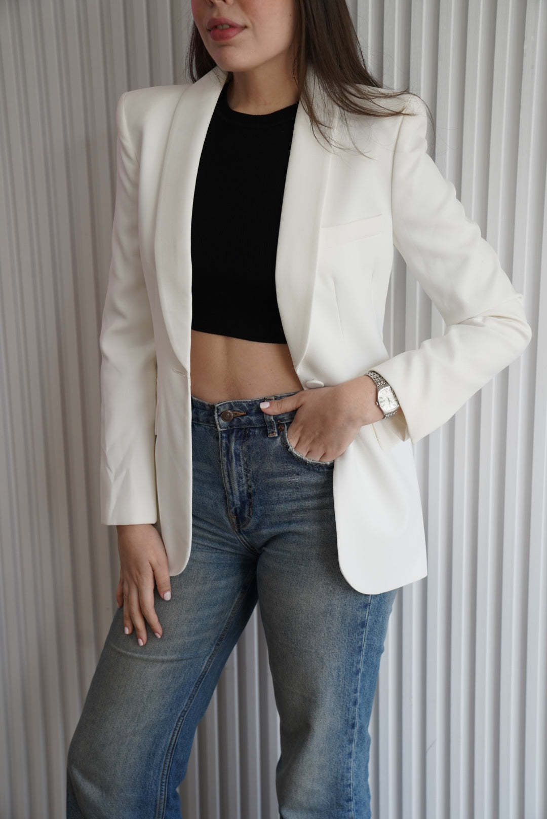 Blazer with Tuxedo Style