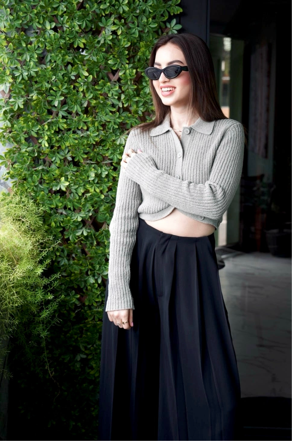 Pleated Wide Leg Pants