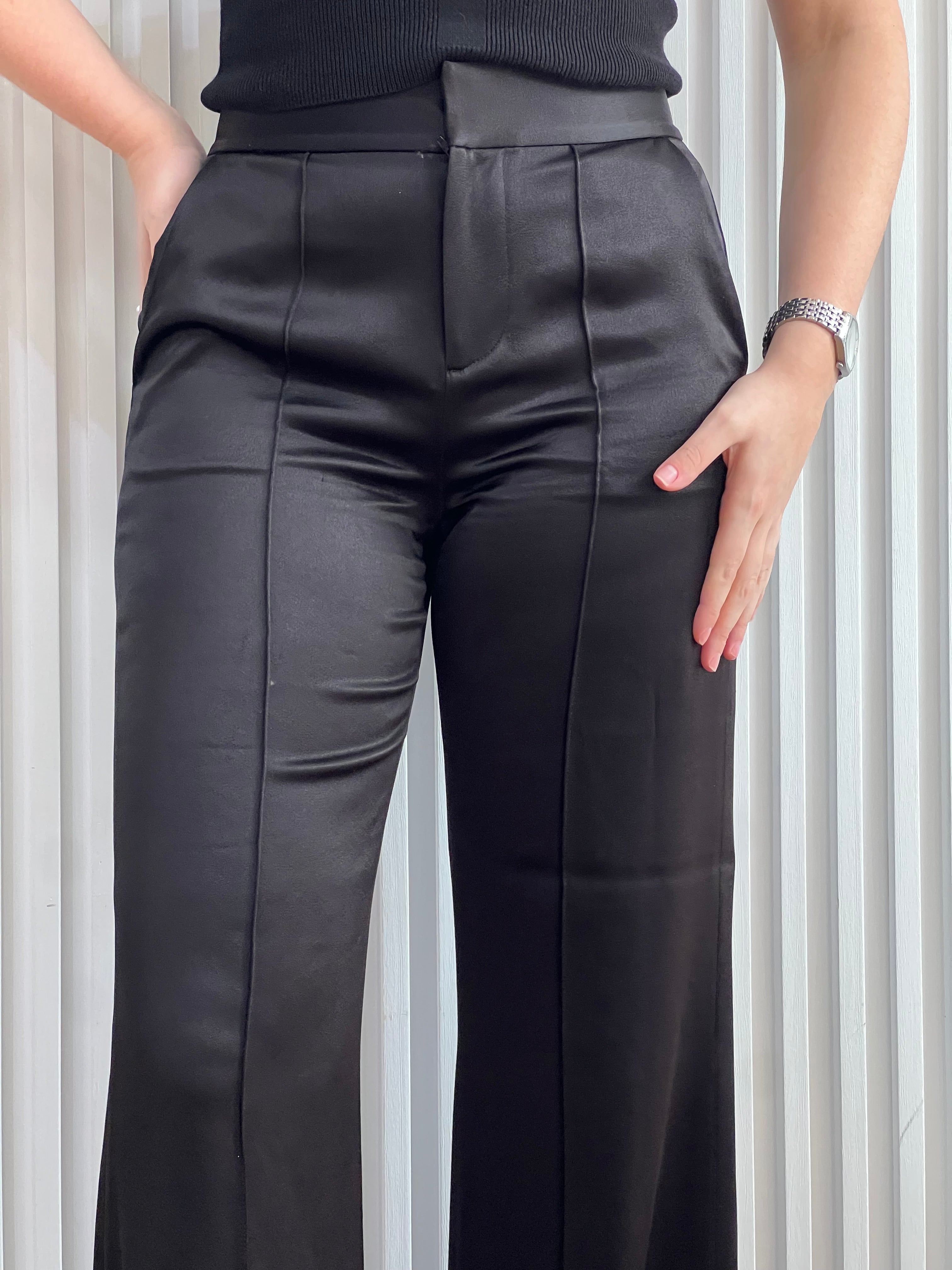 Straight Satin Pants