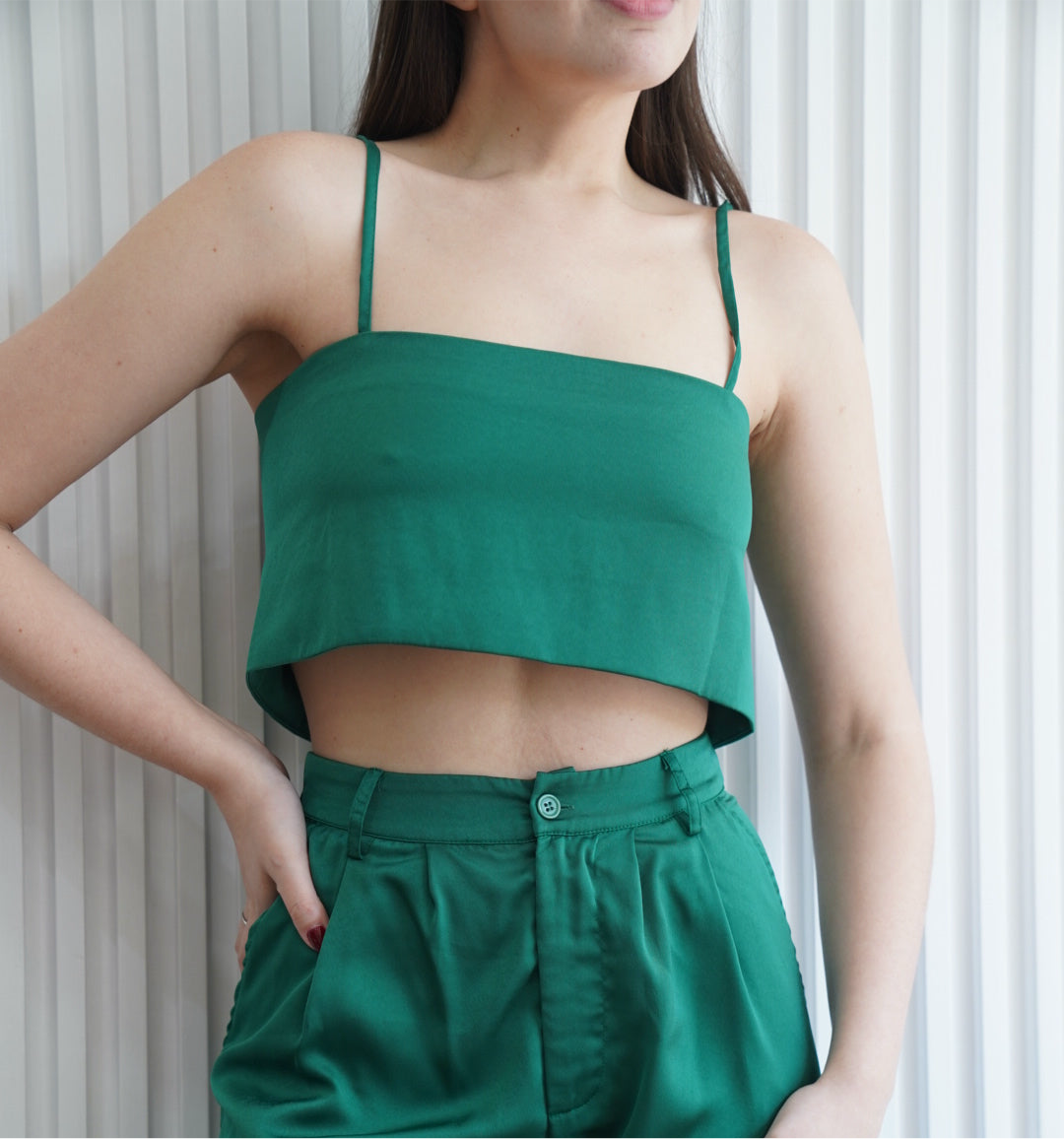 Green Crop Top