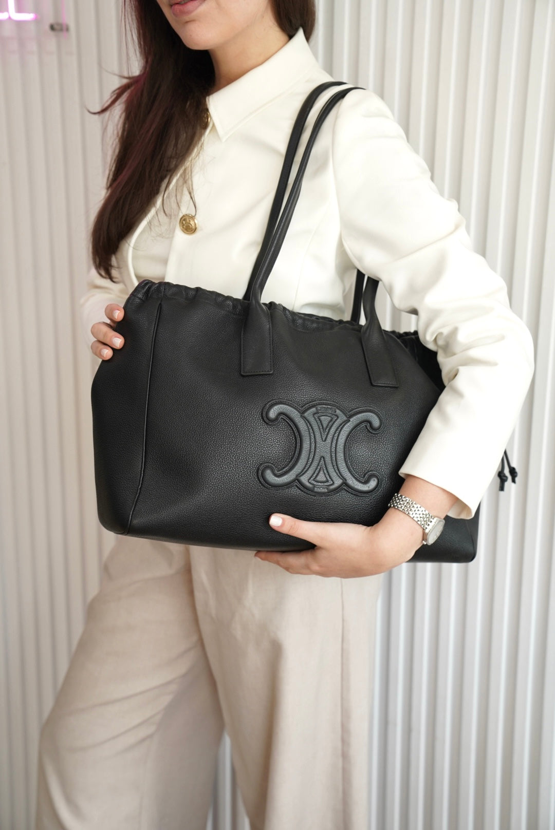 Cuir Triomphe Cabas Large Tote Bag