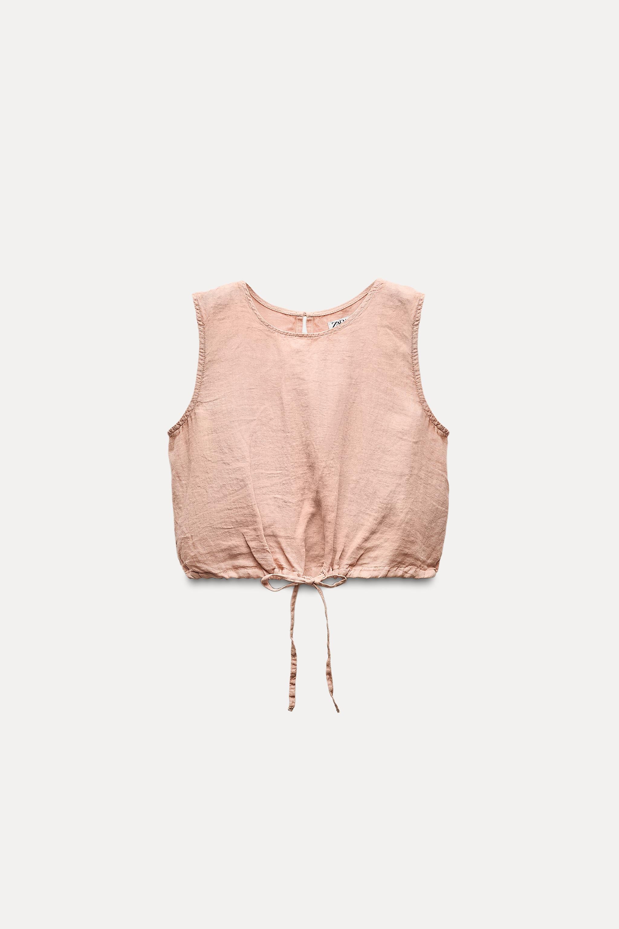 Linen Tie Detail Top