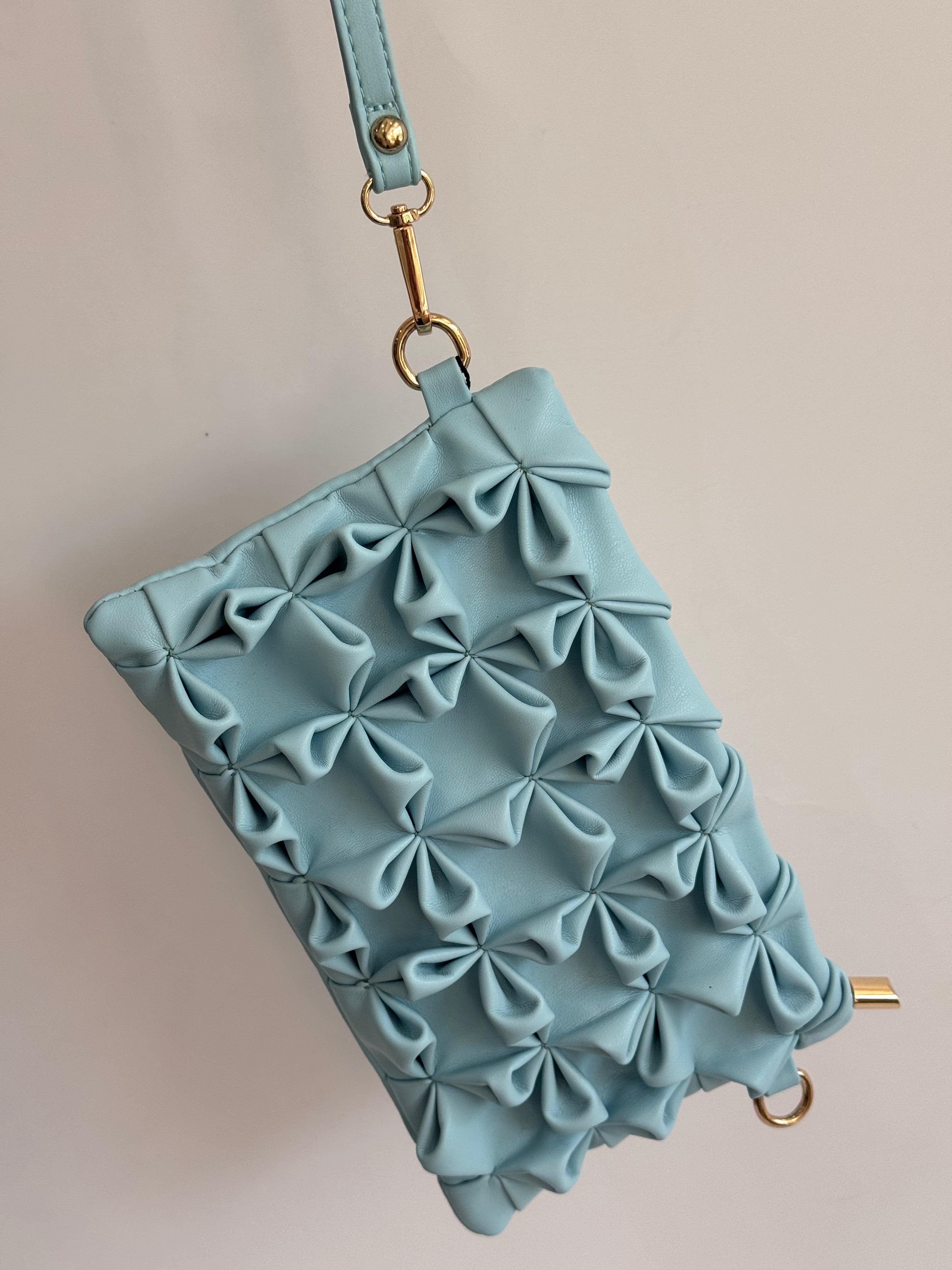 Ruched Wristlet Clutch Bag