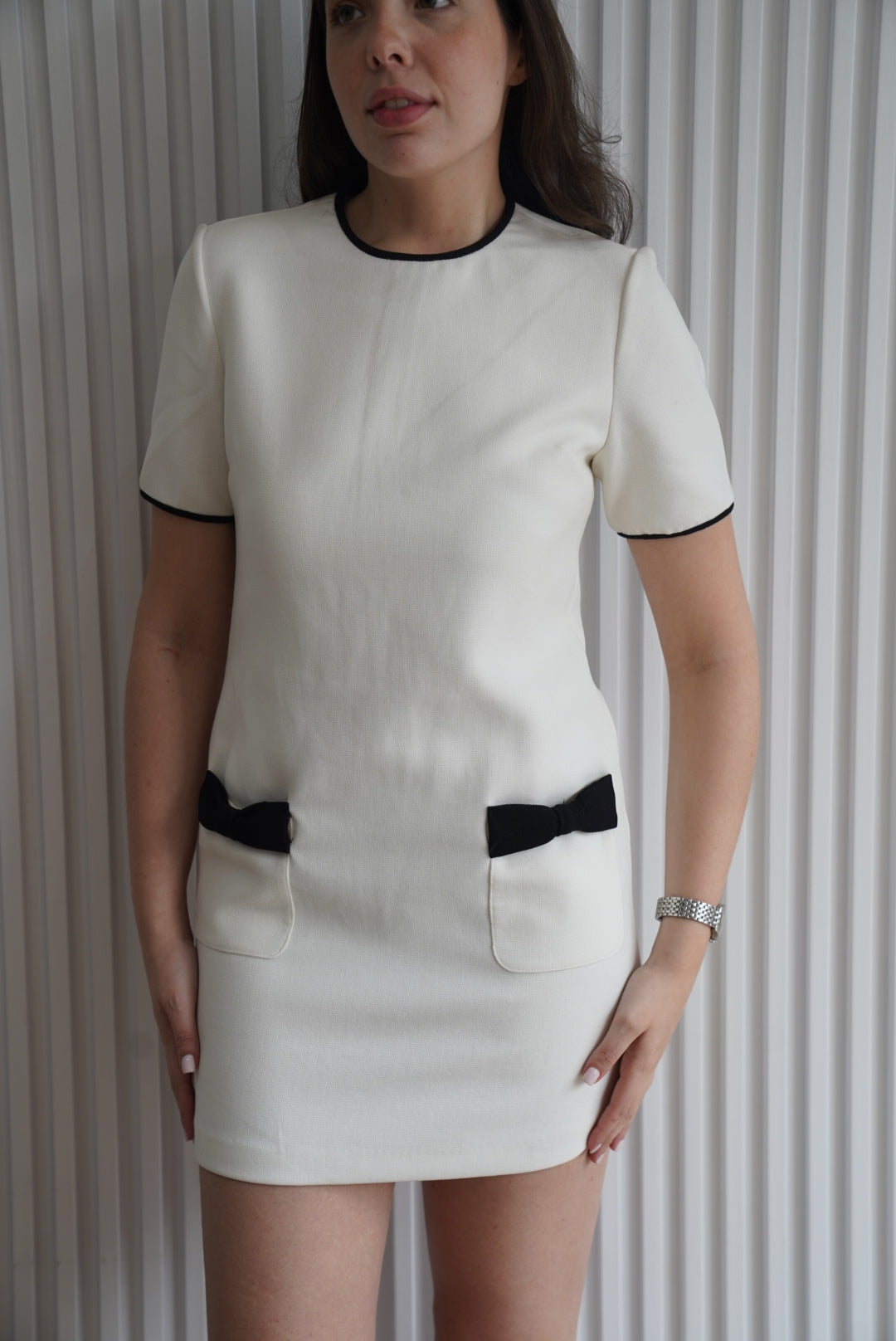 Contrast Accent Pocket Dress