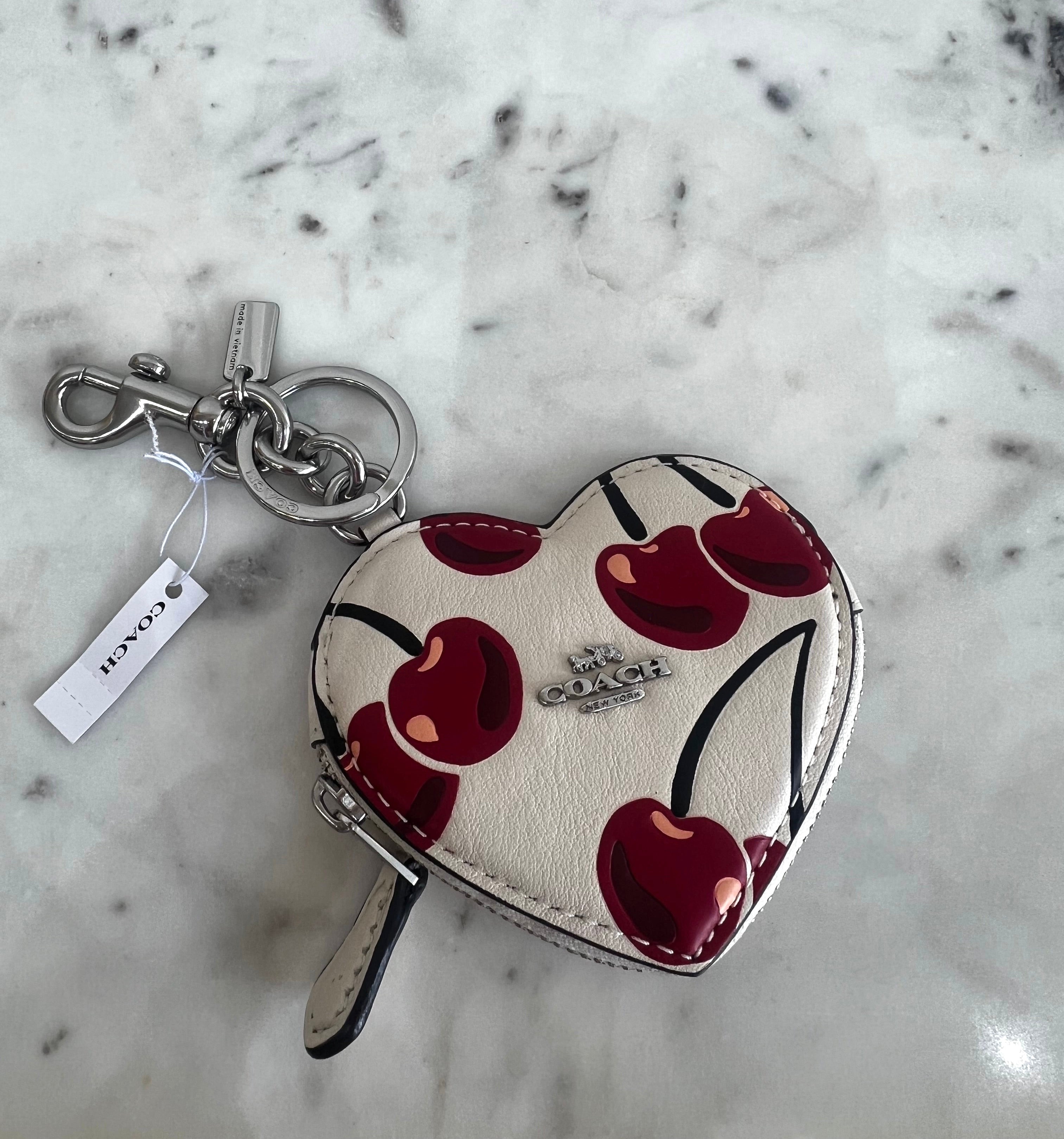 Bow Heart Locket Bag Charm