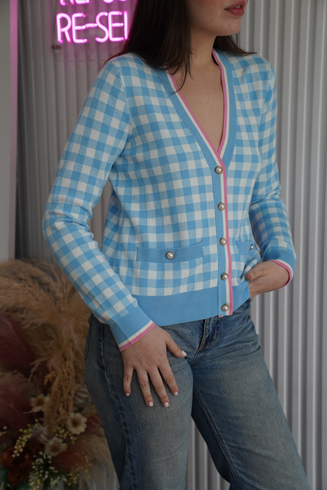 Gingham Cardigan