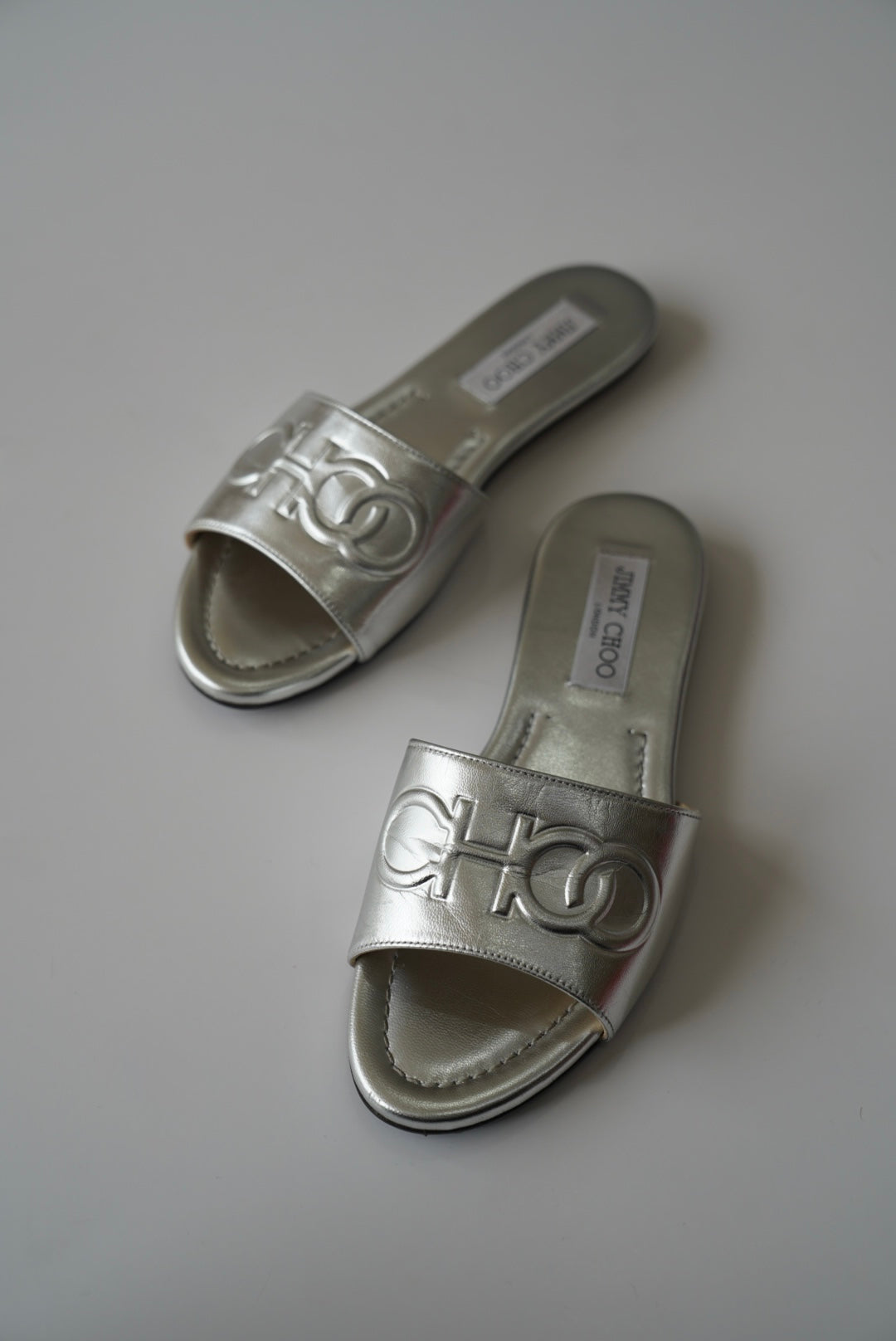Embossed Metallic Sandals