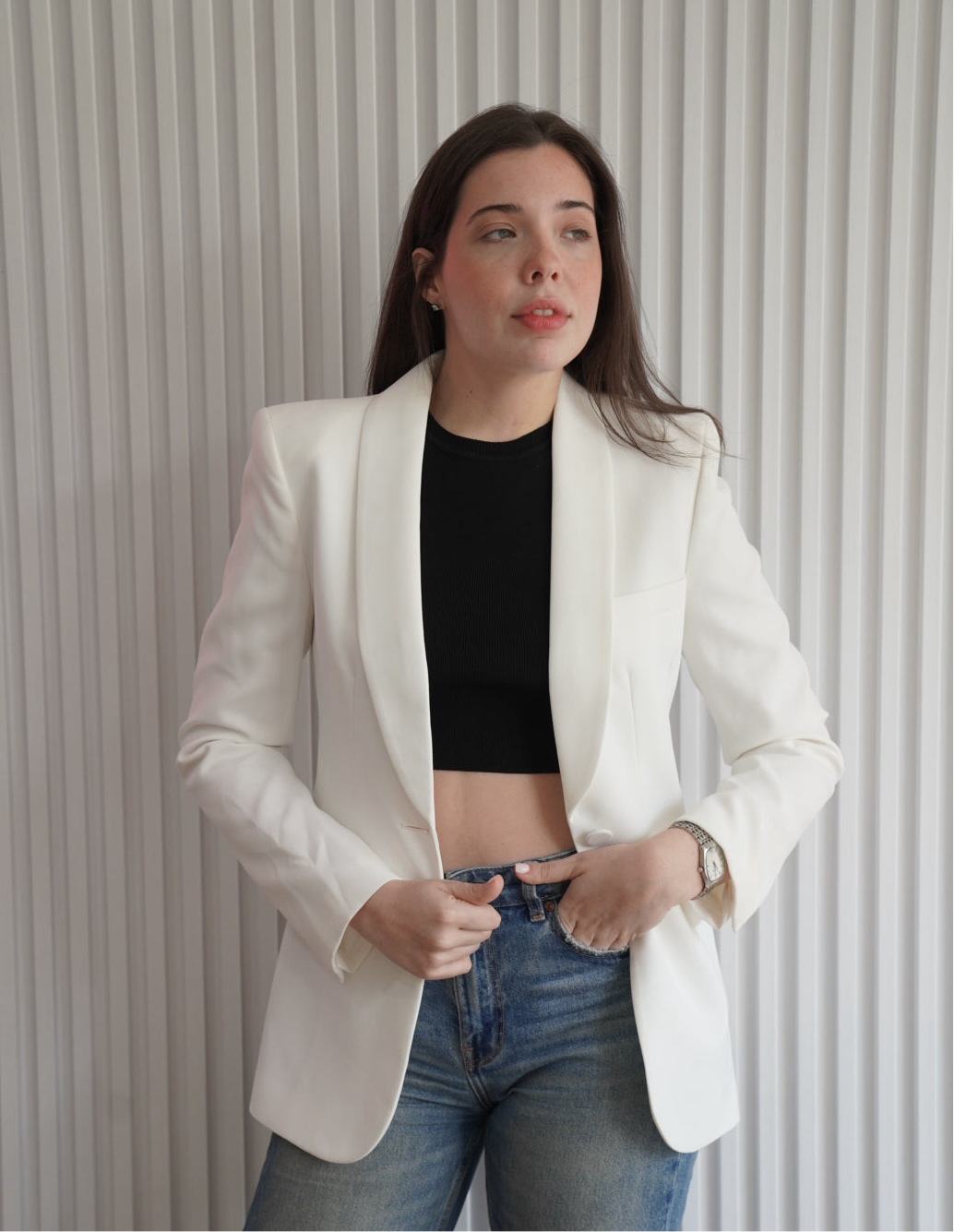Blazer with Tuxedo Style