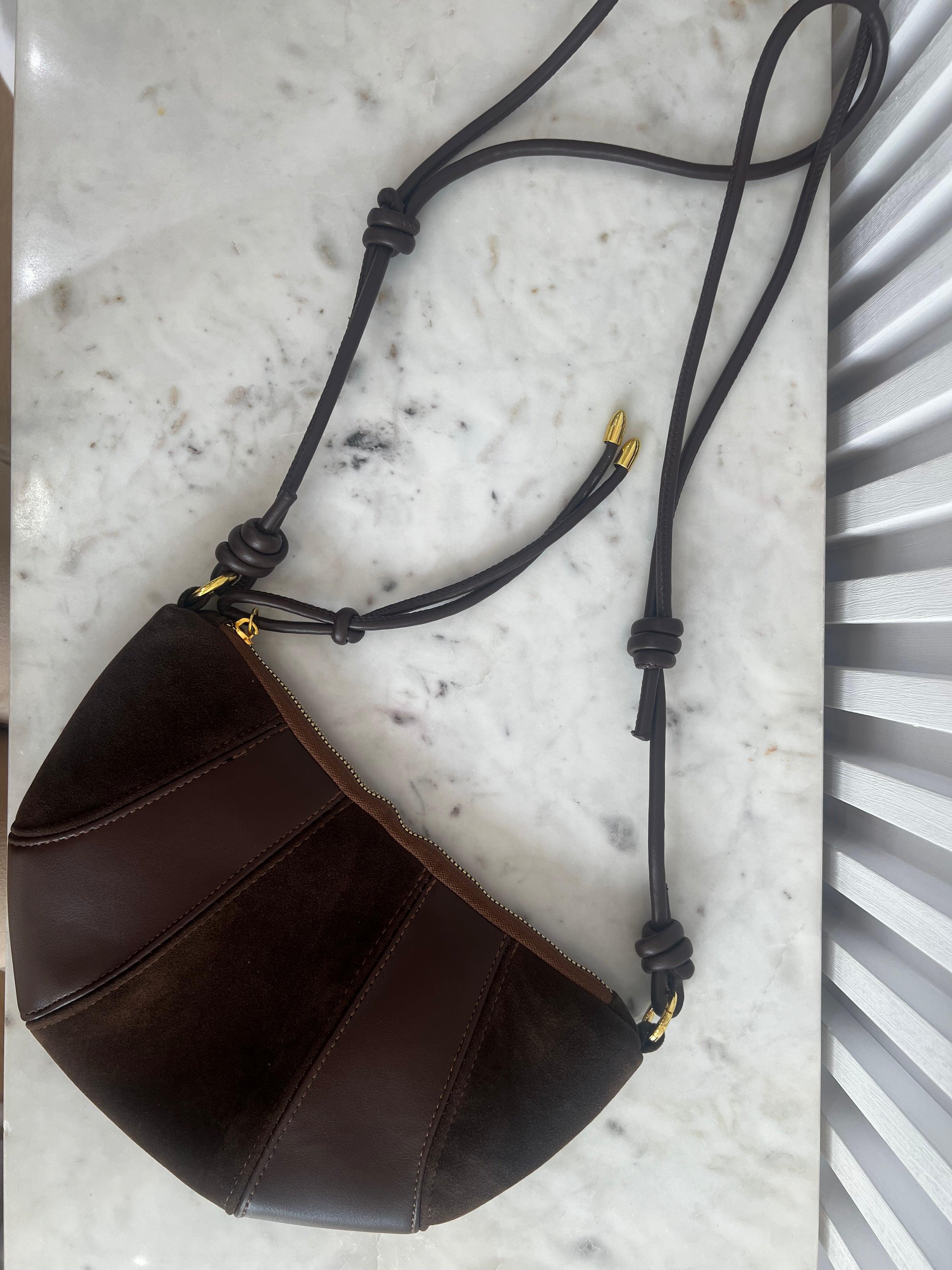 Small Faux Suede Crossbody Bag