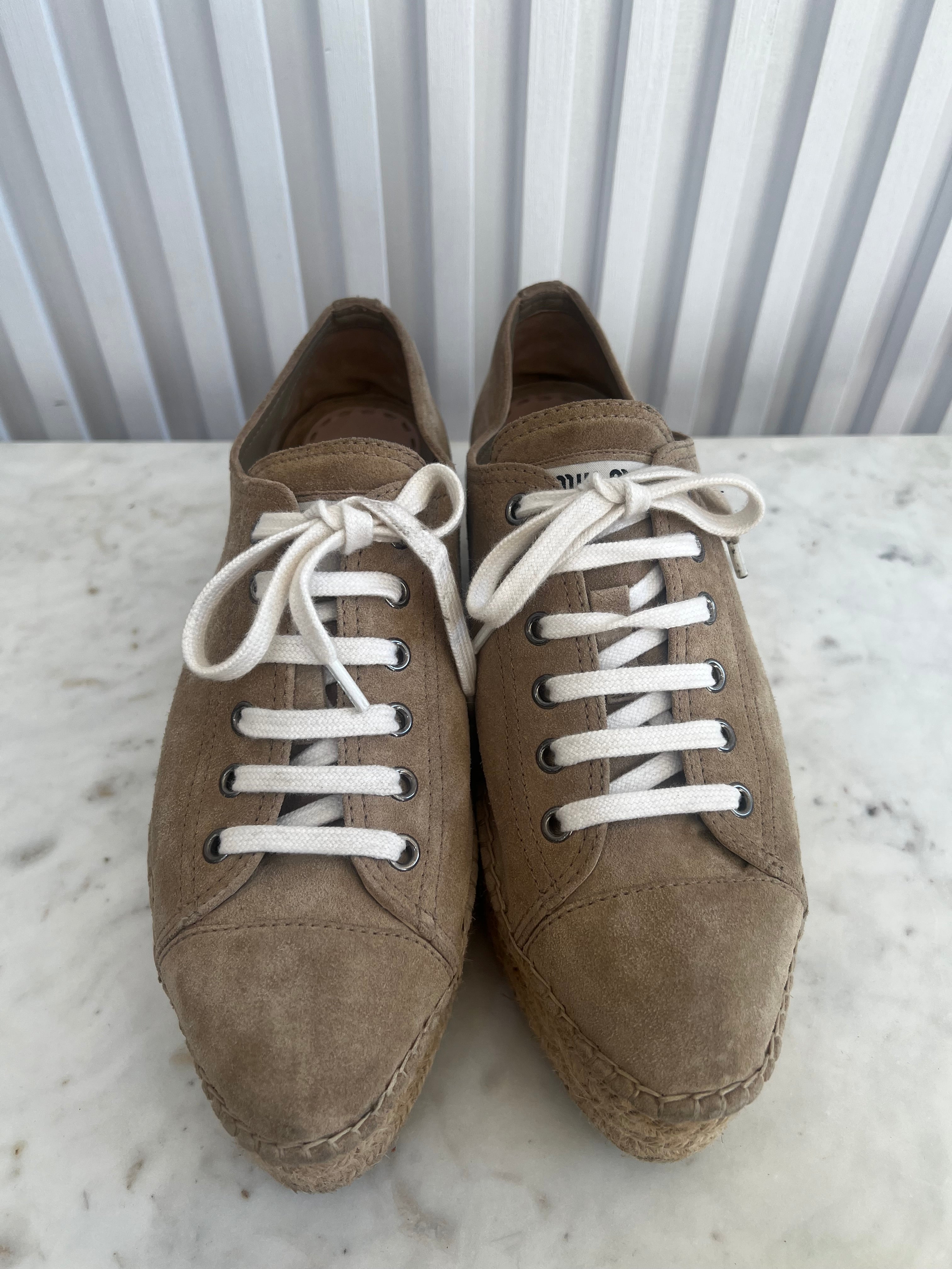 Suede Espadrille Platform Sneakers