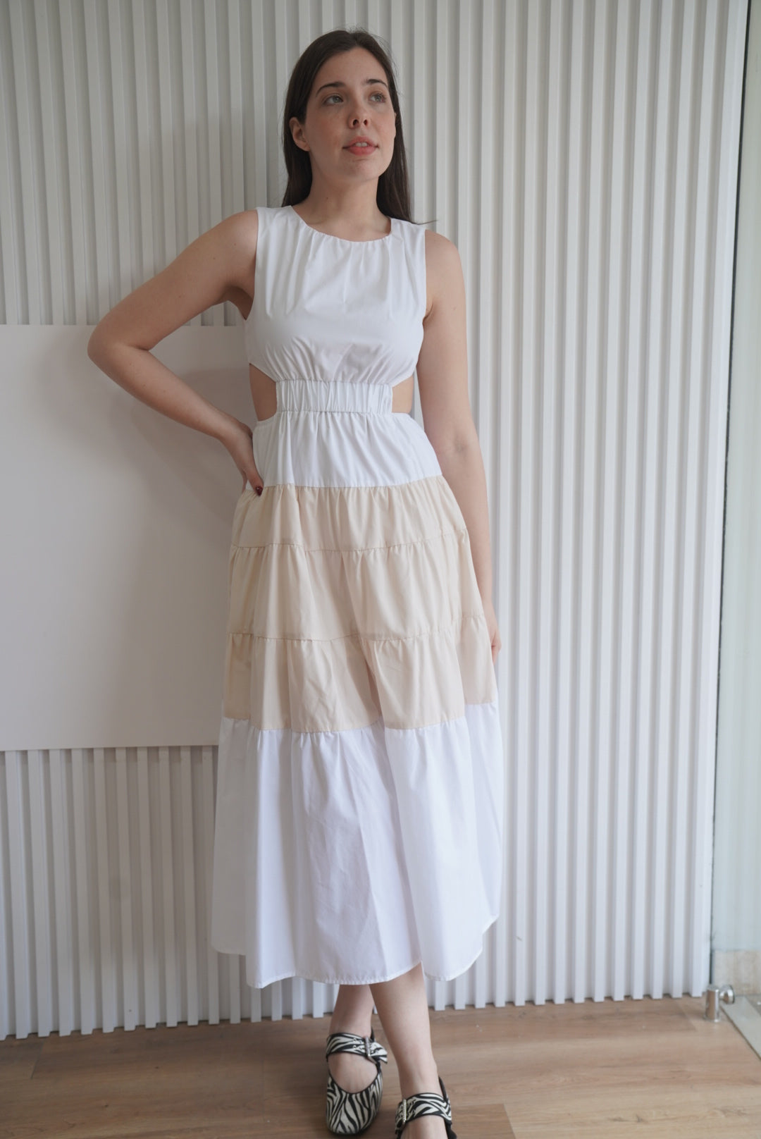 Cut Out Two-Tone Dress